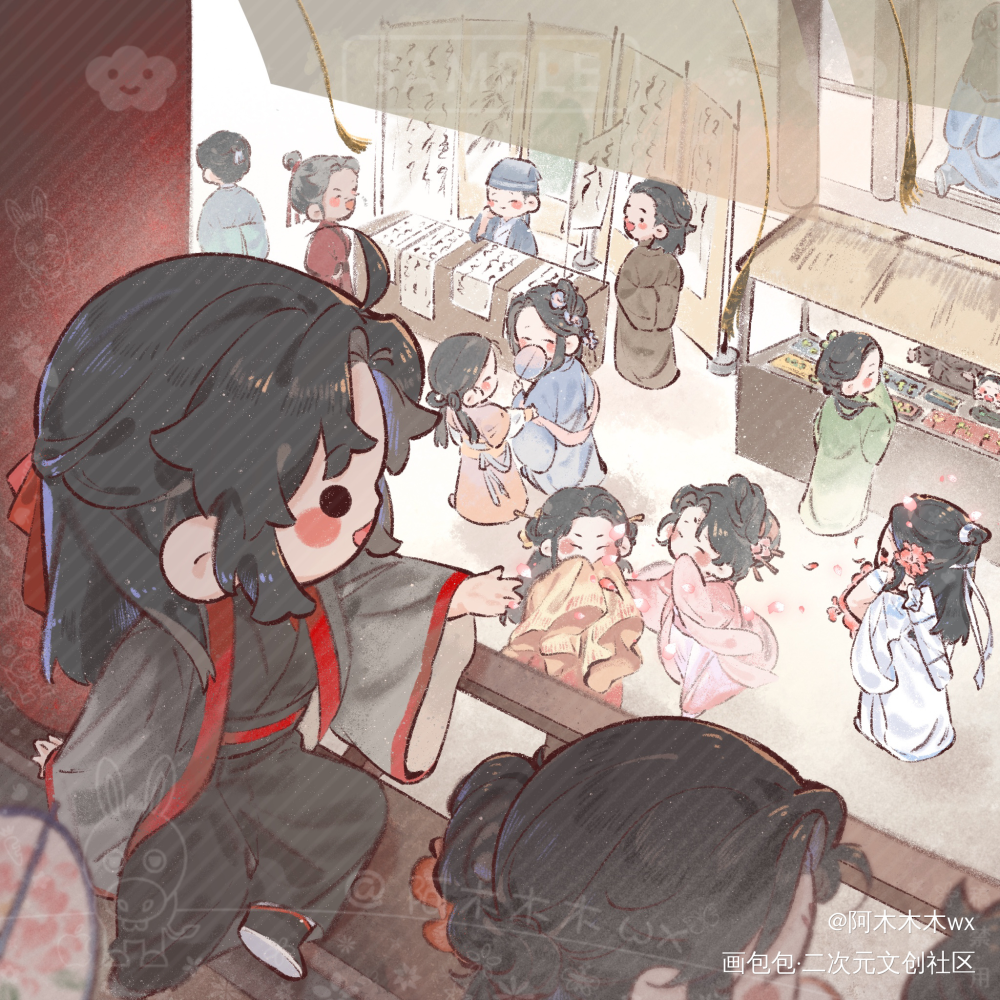 忘羡成长记9_魔道祖师忘羡蓝忘机魏无羡蓝忘机0123生日快乐魏无羡1031生日快乐绘画作品