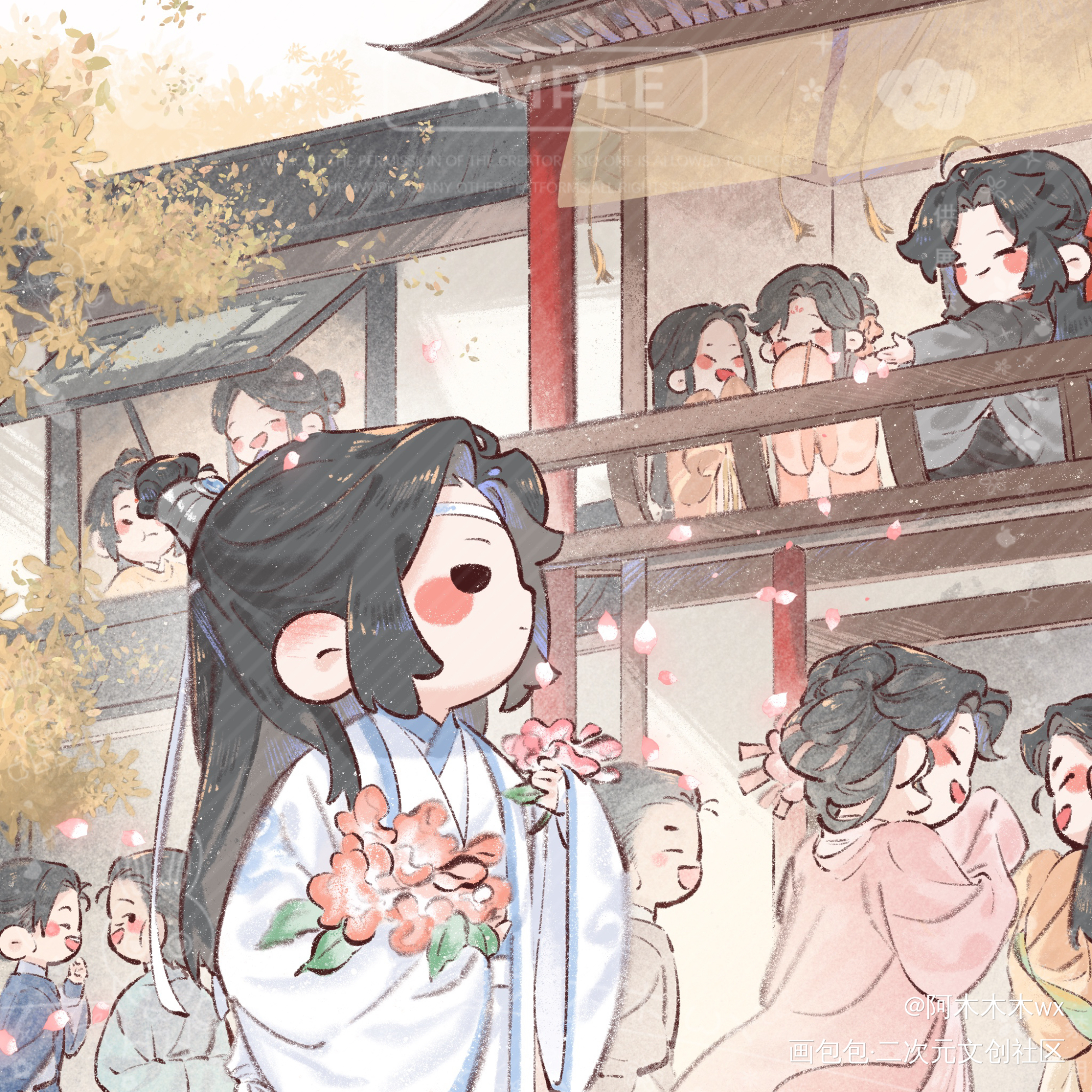 忘羡成长记9_魔道祖师忘羡蓝忘机魏无羡蓝忘机0123生日快乐魏无羡1031生日快乐绘画作品