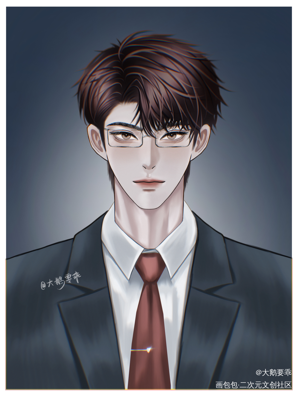 原顾证件照_针锋对决188男团顾青裴原炀绘画作品