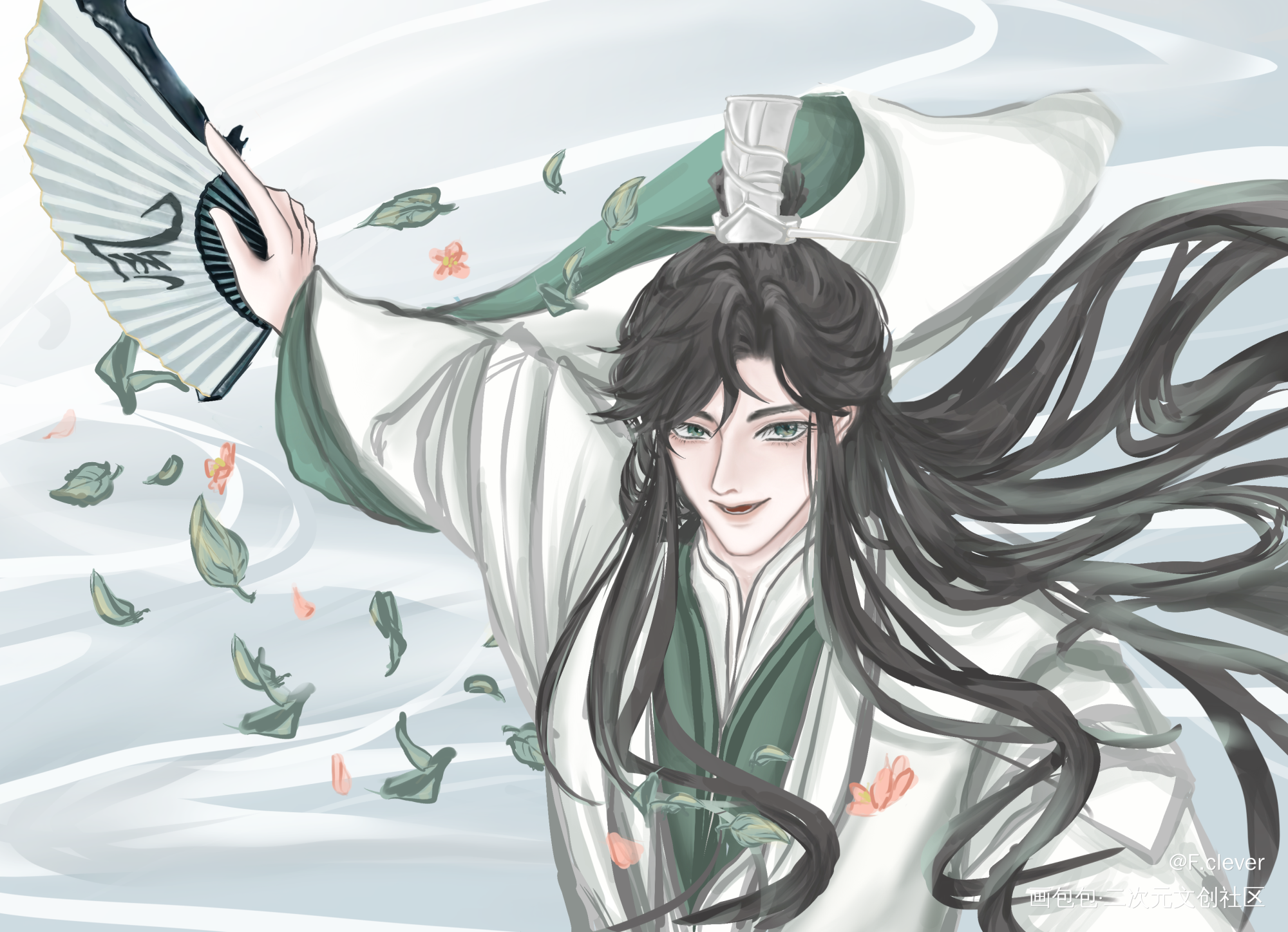 风师扇！风来！_天官赐福师青玄绘画作品