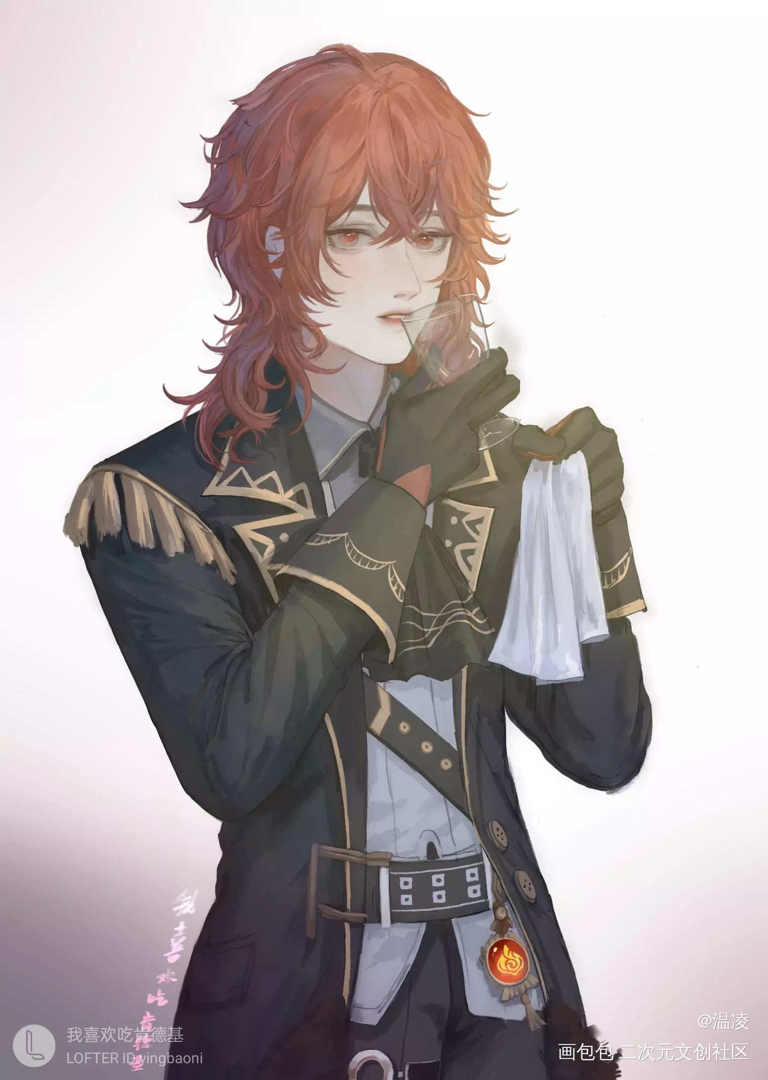 姥爷_原神迪卢克板绘涂同人绘画作品