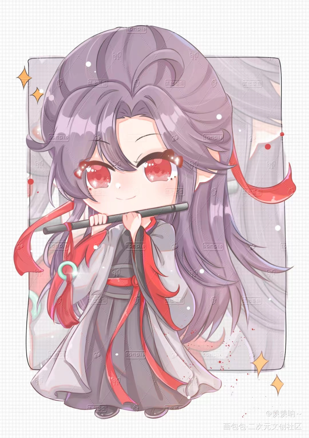 夷陵老祖魏无羡！_魔道祖师魏无羡Q版ipad画画画画墨香铜臭绘画绘画作品