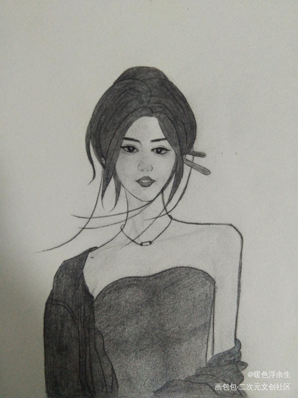 美貌攻击_铅笔国风古风美女美女绘画作品