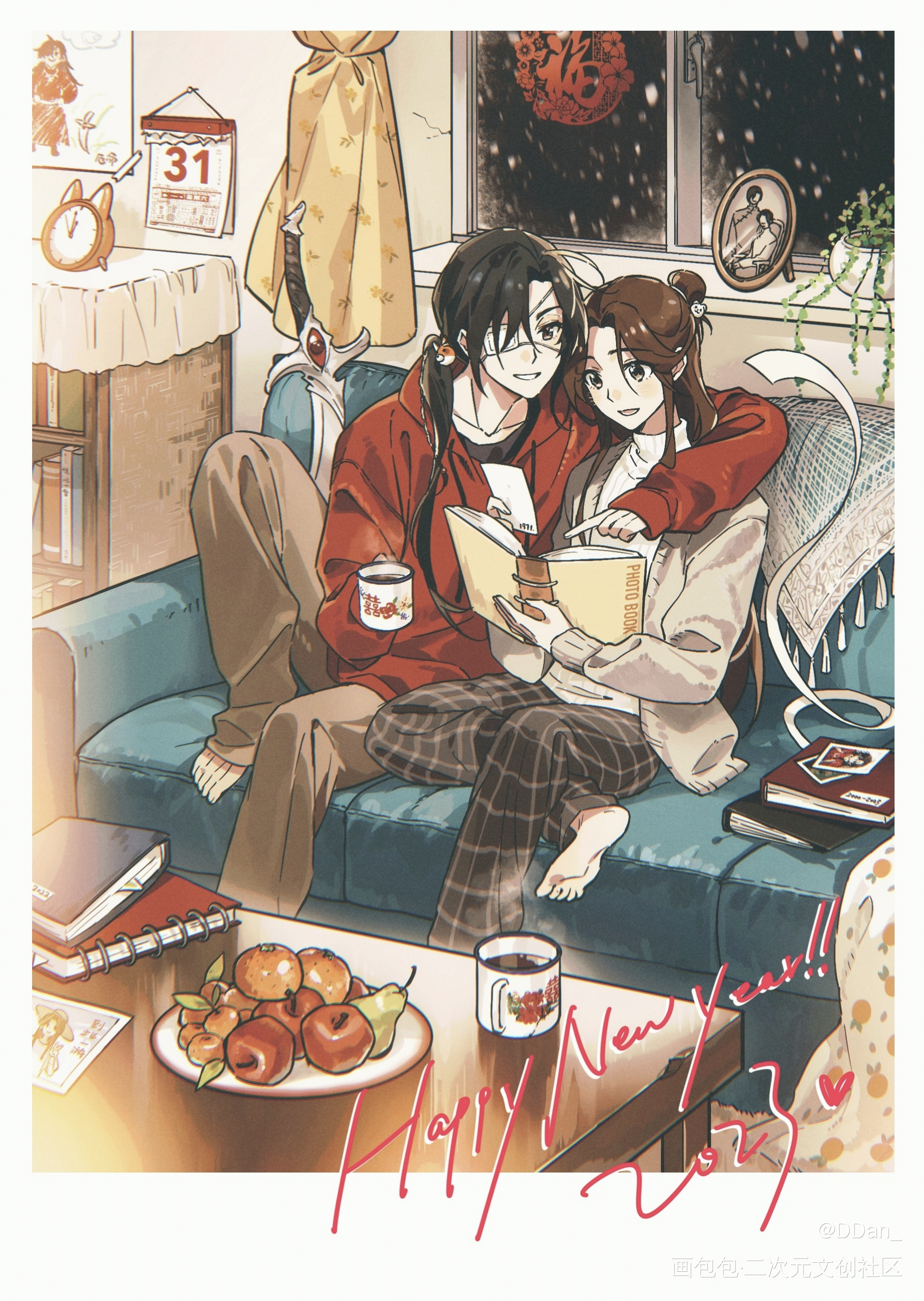 _天官赐福花怜绘画作品