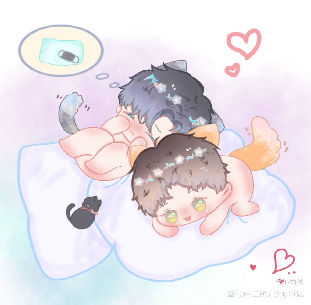 小宫想念他的枕头了_火焰戎装188男团宫任摸鱼页绘画作品