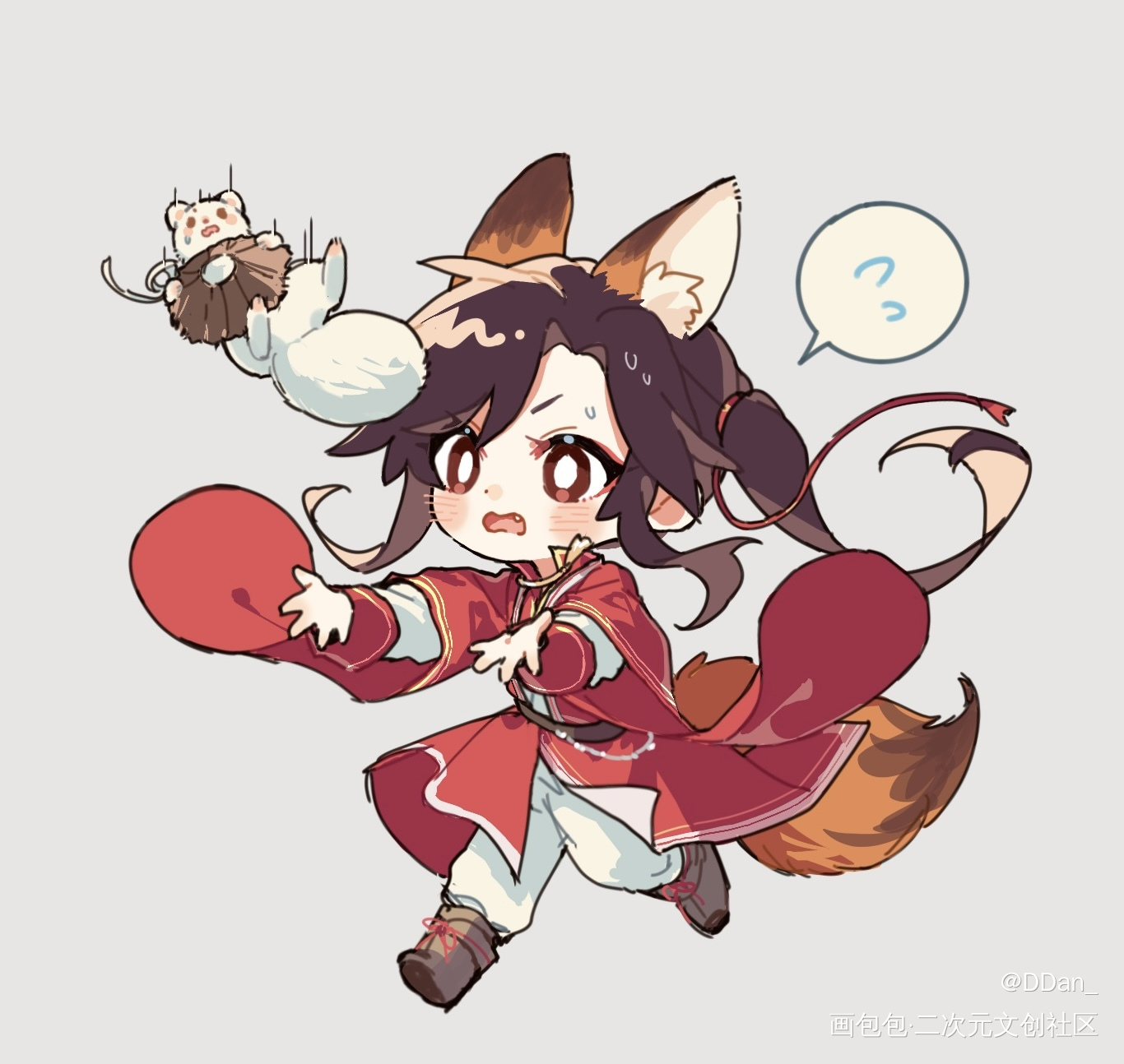 毛茸茸🦊🐰_天官赐福花怜绘画作品