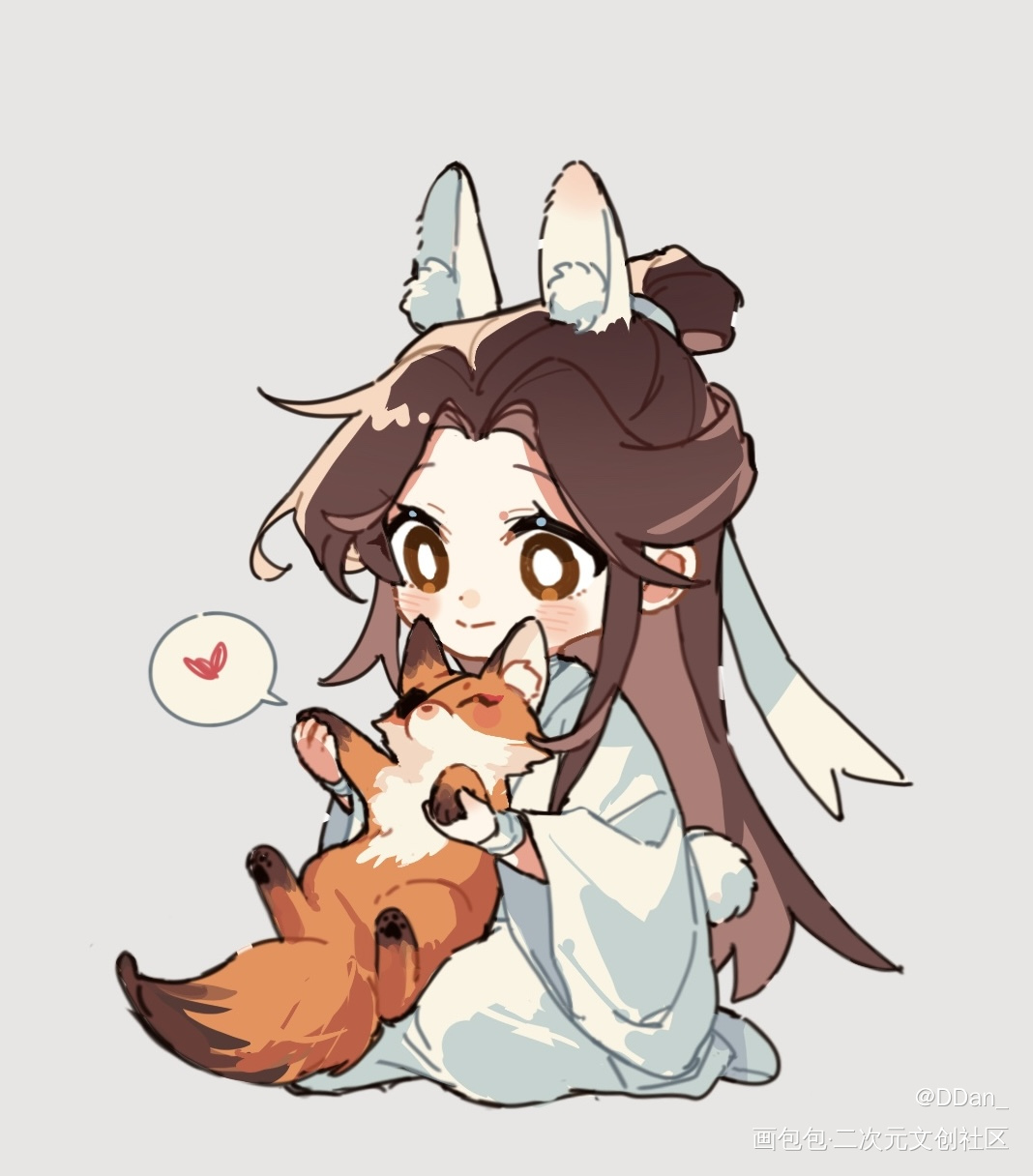 毛茸茸🦊🐰_天官赐福花怜绘画作品