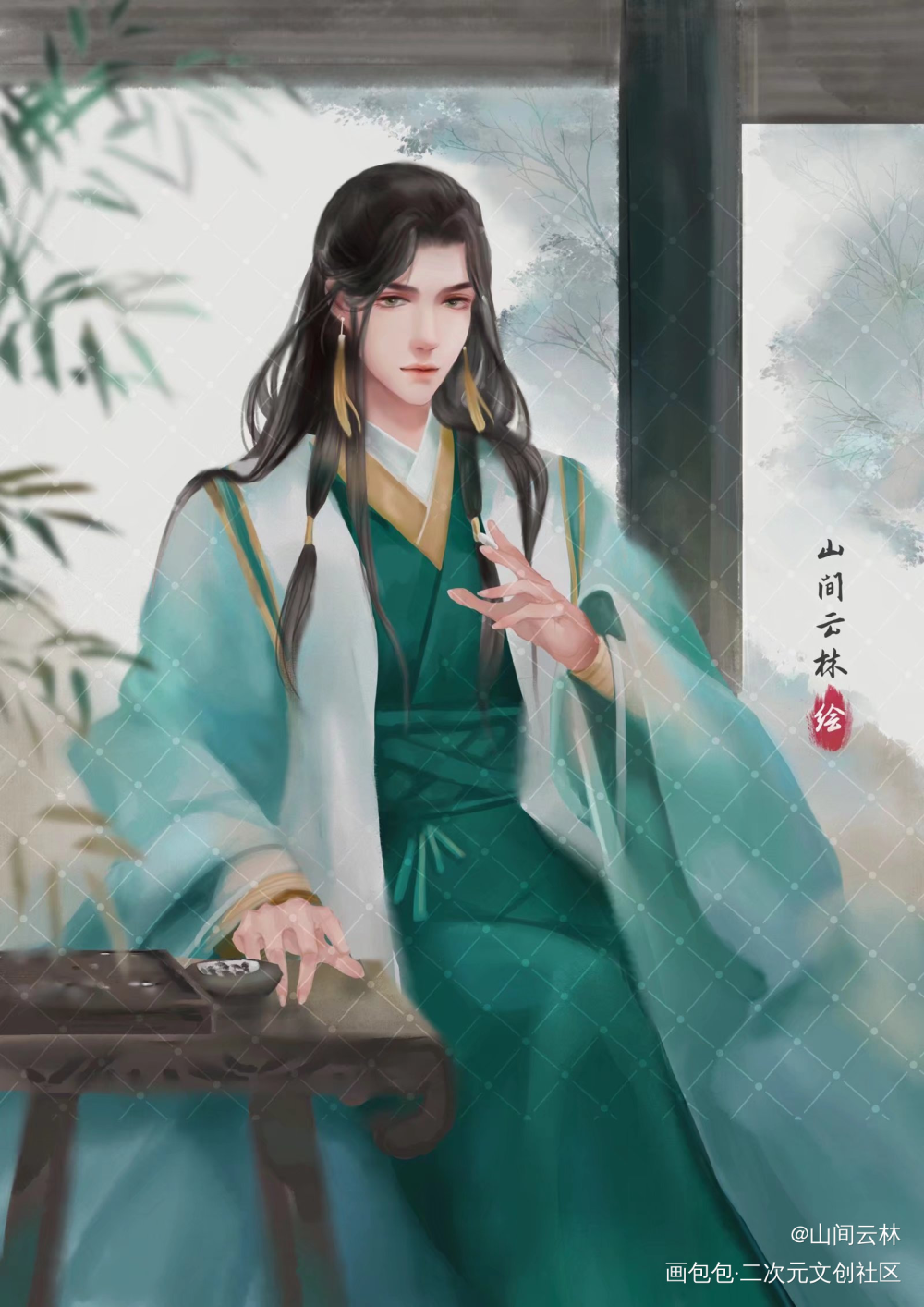 喜欢这个画风帮忙点点赞_板绘涂摸鱼页水墨古风人物画画我要上首页绘画作品