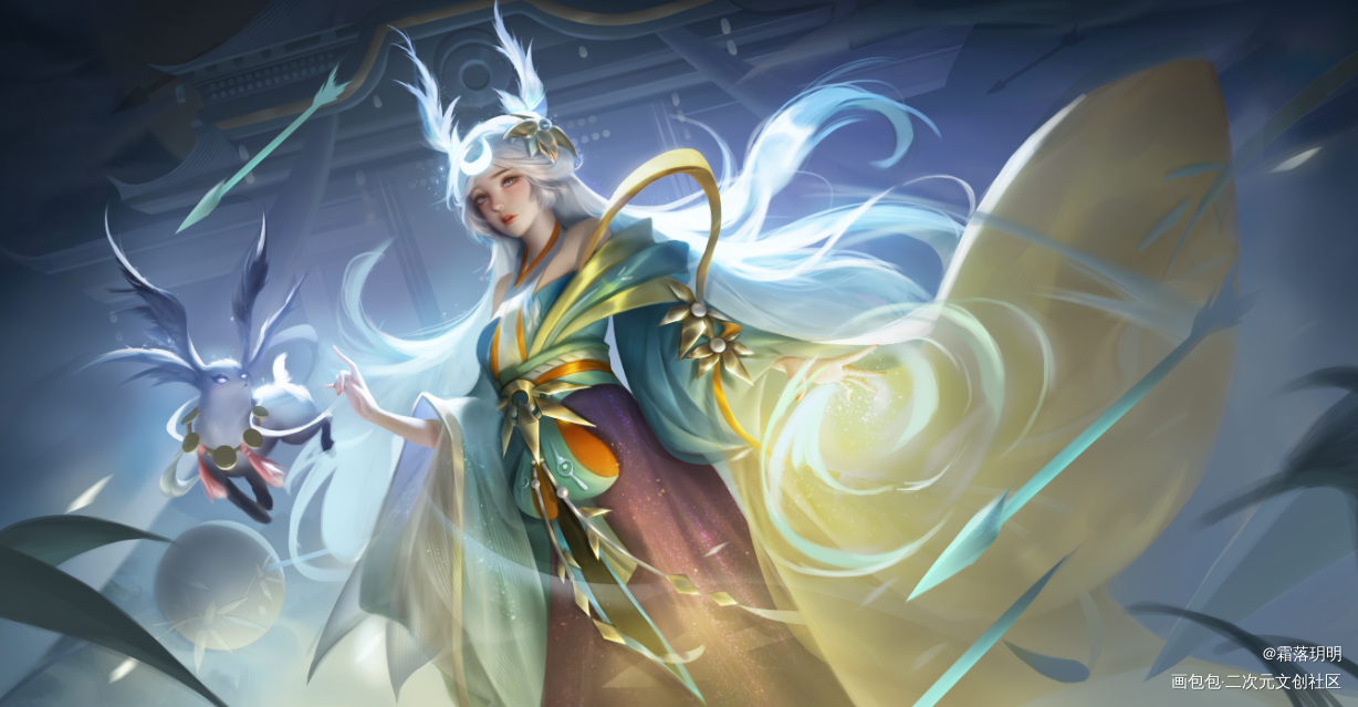 辉夜思追_阴阳师板绘涂厚涂半身像插画同人因幡辉夜姬板绘插画板绘绘画作品