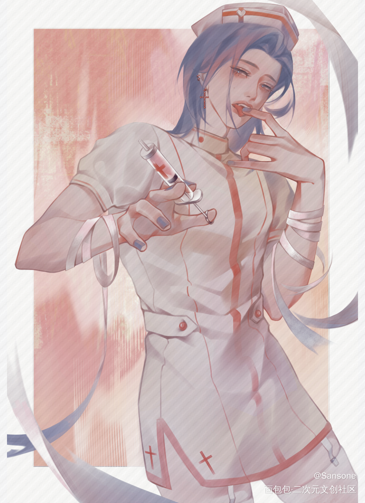 护士装·温小辉_附加遗产188男团温小辉绘画作品