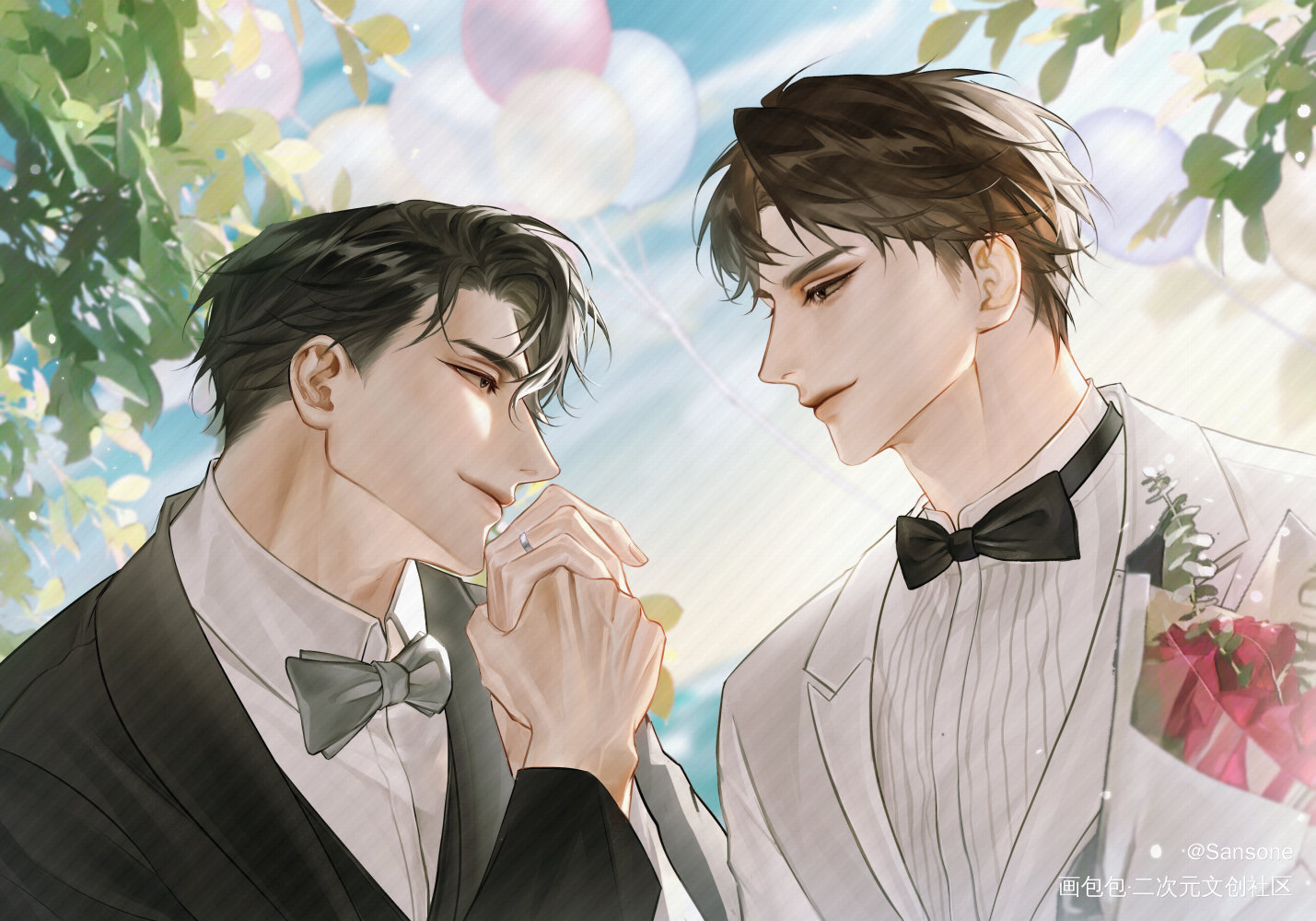 晏明修周翔_职业替身188男团晏周绘画作品