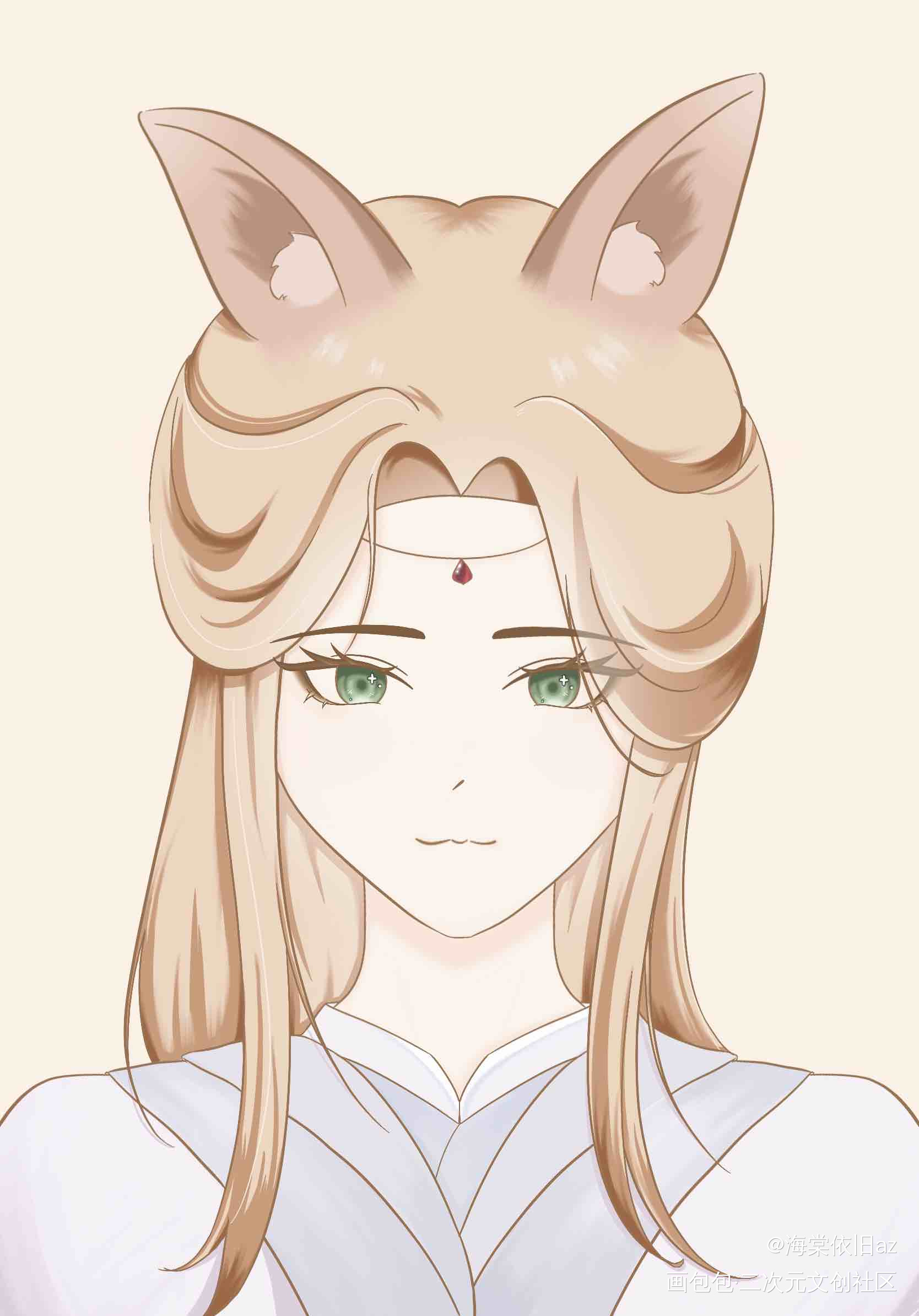 双梅萌_二哈和他的白猫师尊绘画作品
