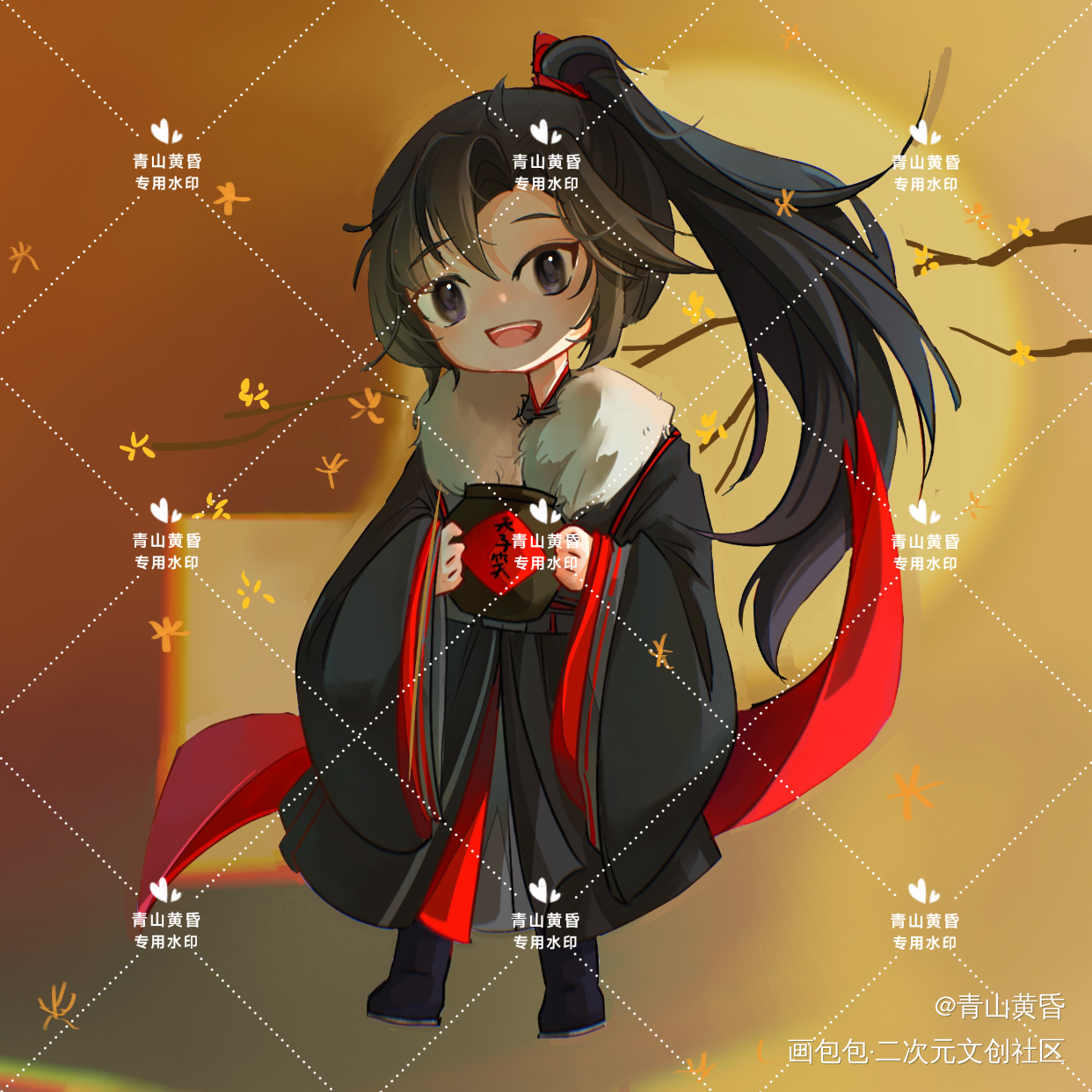 羡稿_魔道祖师忘羡魏无羡Q版同人绘画作品
