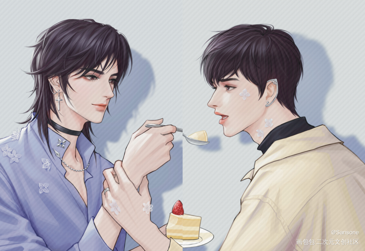 晏明修周翔_职业替身188男团晏周绘画作品