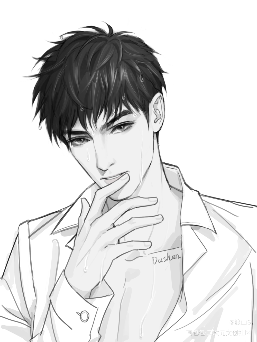 原炀湿发杀_针锋对决188男团原炀绘画作品