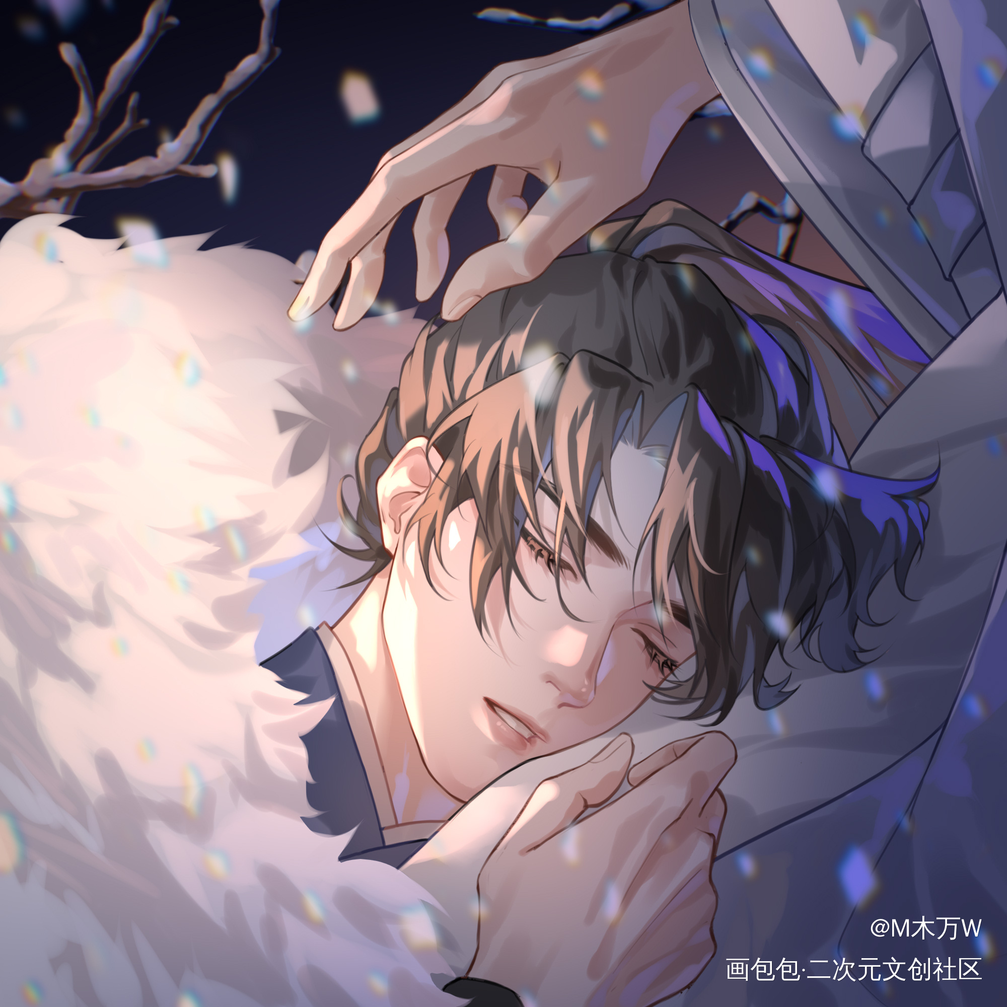 看焰火么_二哈和他的白猫师尊燃晚绘画作品