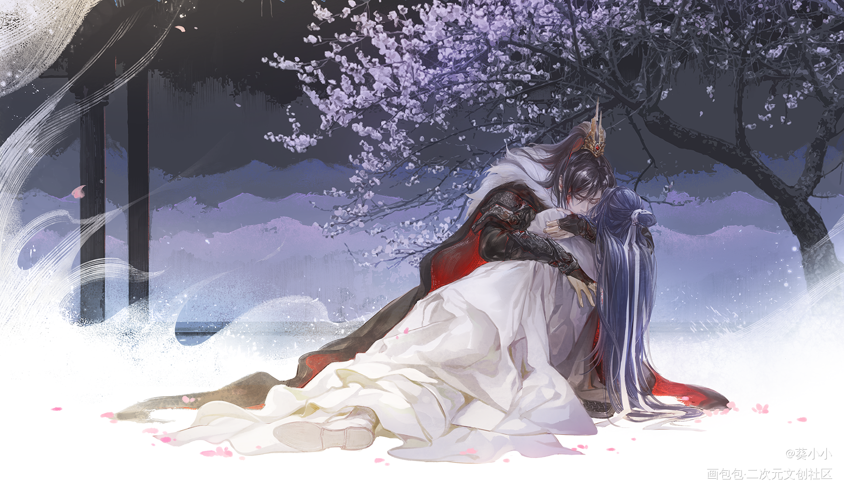 踏仙君_二哈和他的白猫师尊燃晚踏仙君楚晚宁墨微雨绘画作品