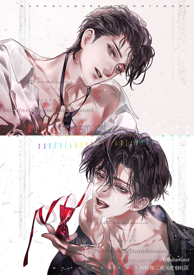 妹叔_谁把谁当真188男团妹叔黎朔赵锦辛插画同人D桑diamond游乐园绘画作品