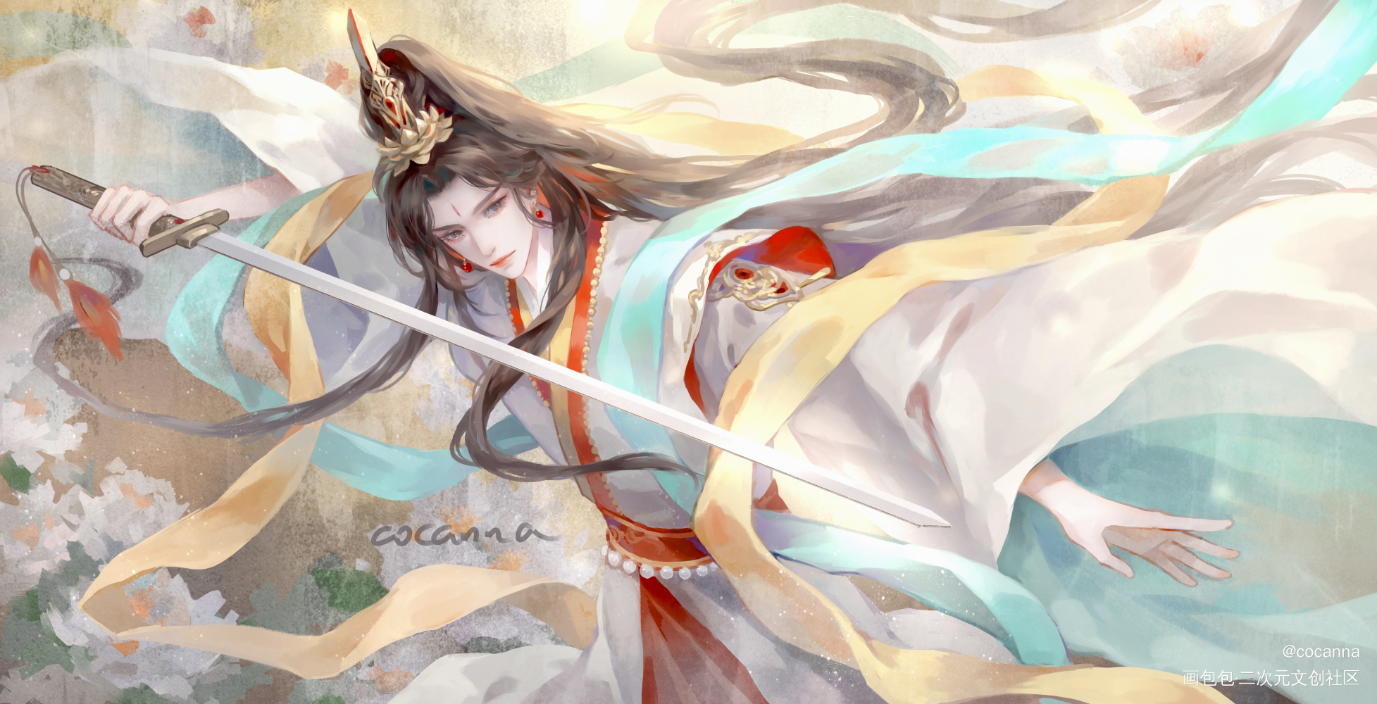 天官赐福百无禁忌_天官赐福花怜谢怜厚涂绘画作品