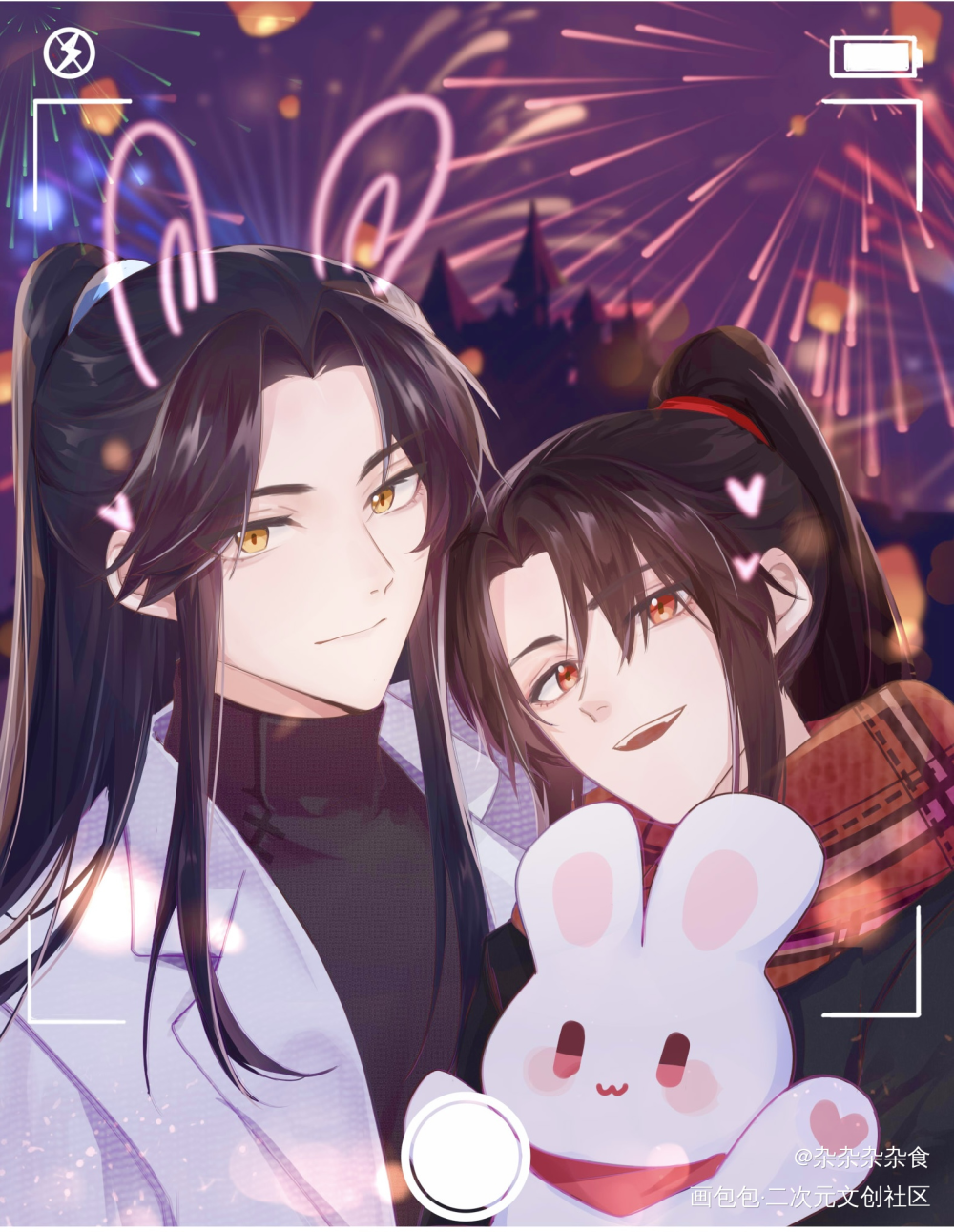 新年快乐呀！_魔道祖师忘羡蓝忘机魏无羡绘画作品