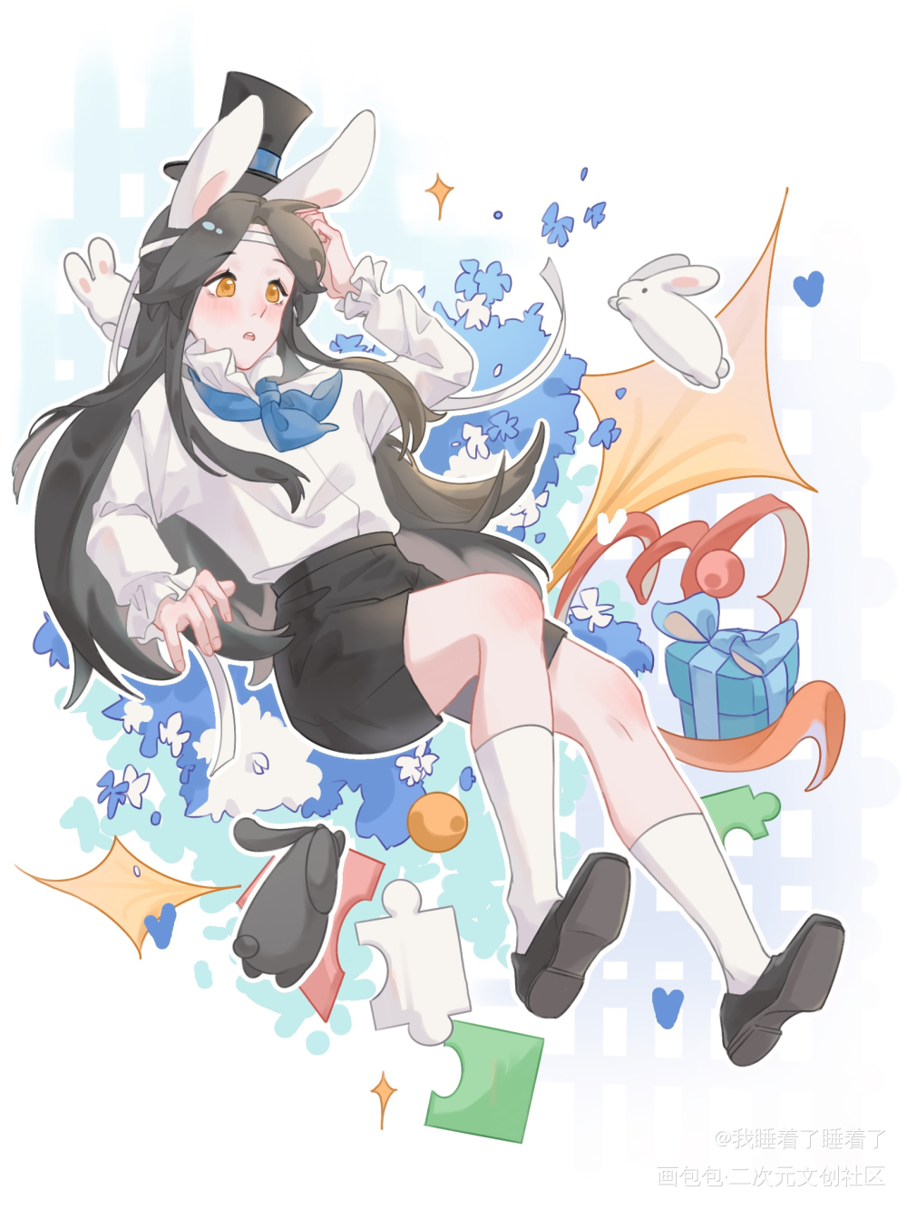 小叽宝贝生日快乐！_魔道祖师忘羡蓝忘机绘画作品