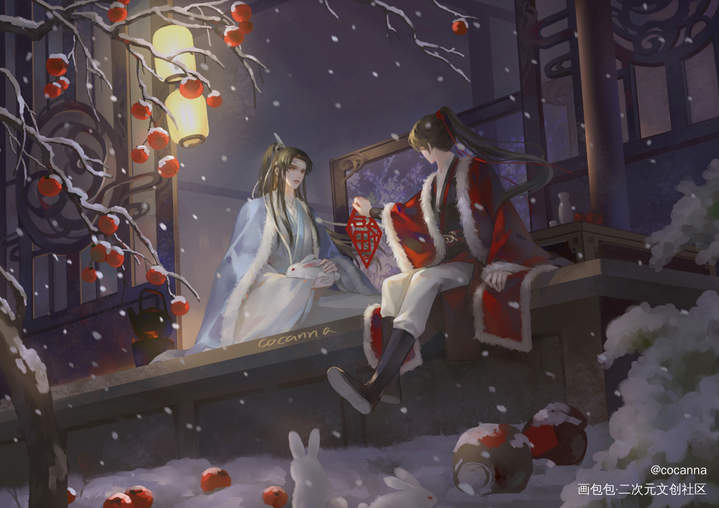 蓝二哥哥生日快乐_魔道祖师忘羡蓝忘机魏无羡古风厚涂蓝忘机0123生日快乐绘画作品