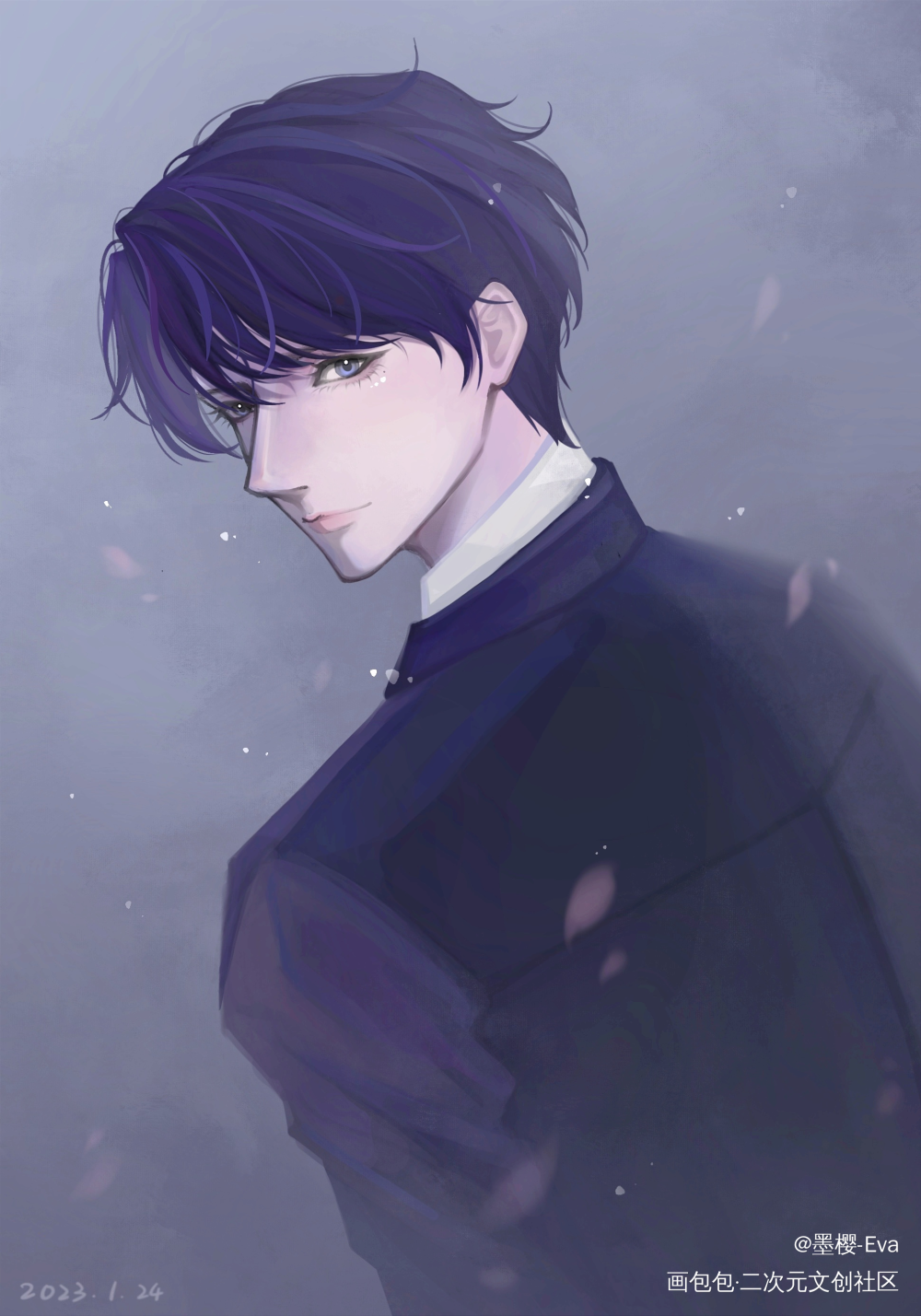 燕酒扶桑•燕绥之生贺24h_一级律师燕绥之板绘涂摸鱼页同人板绘木苏里绘画绘画作品