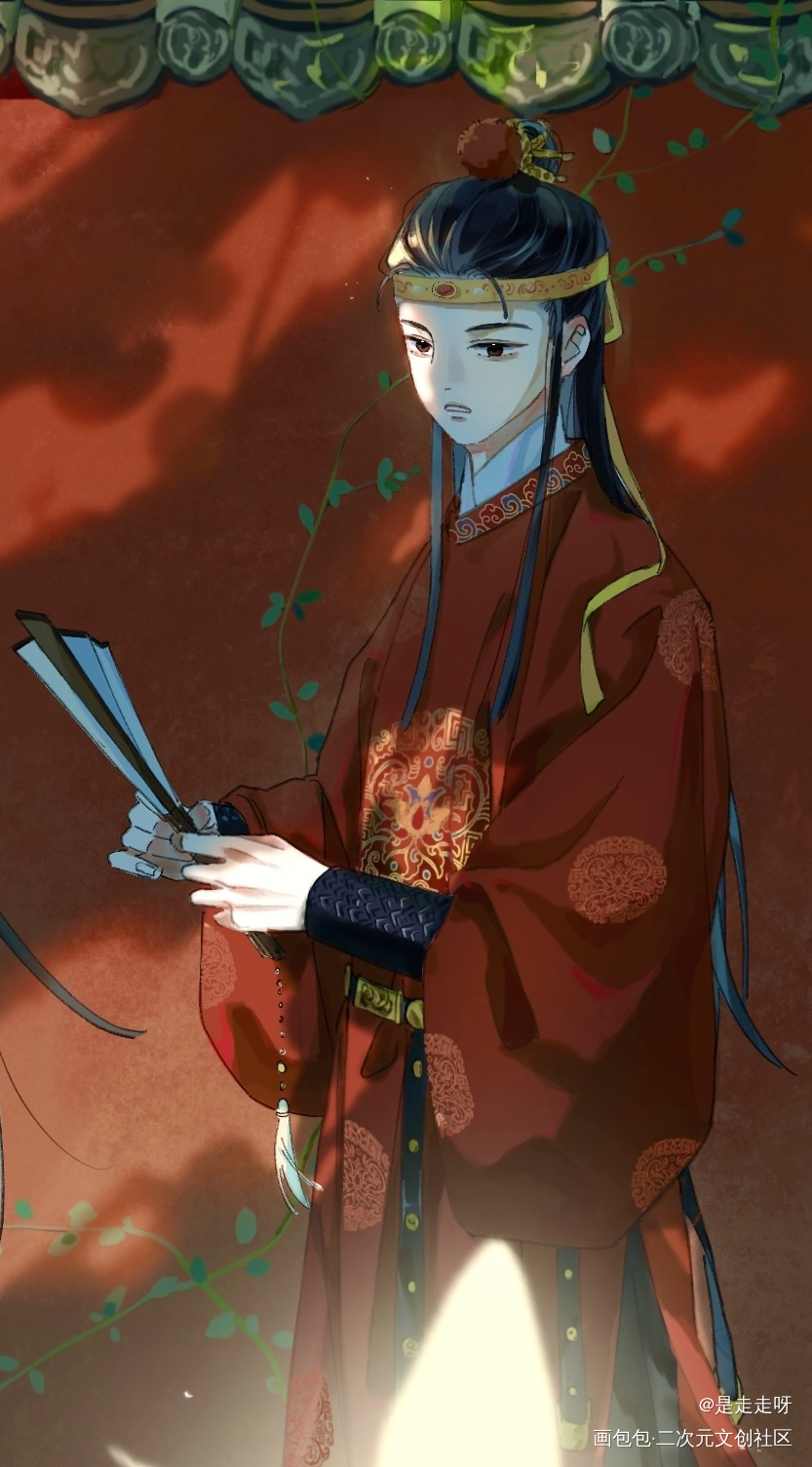 大观园_红楼梦林黛玉古风平涂薛宝钗绘画作品