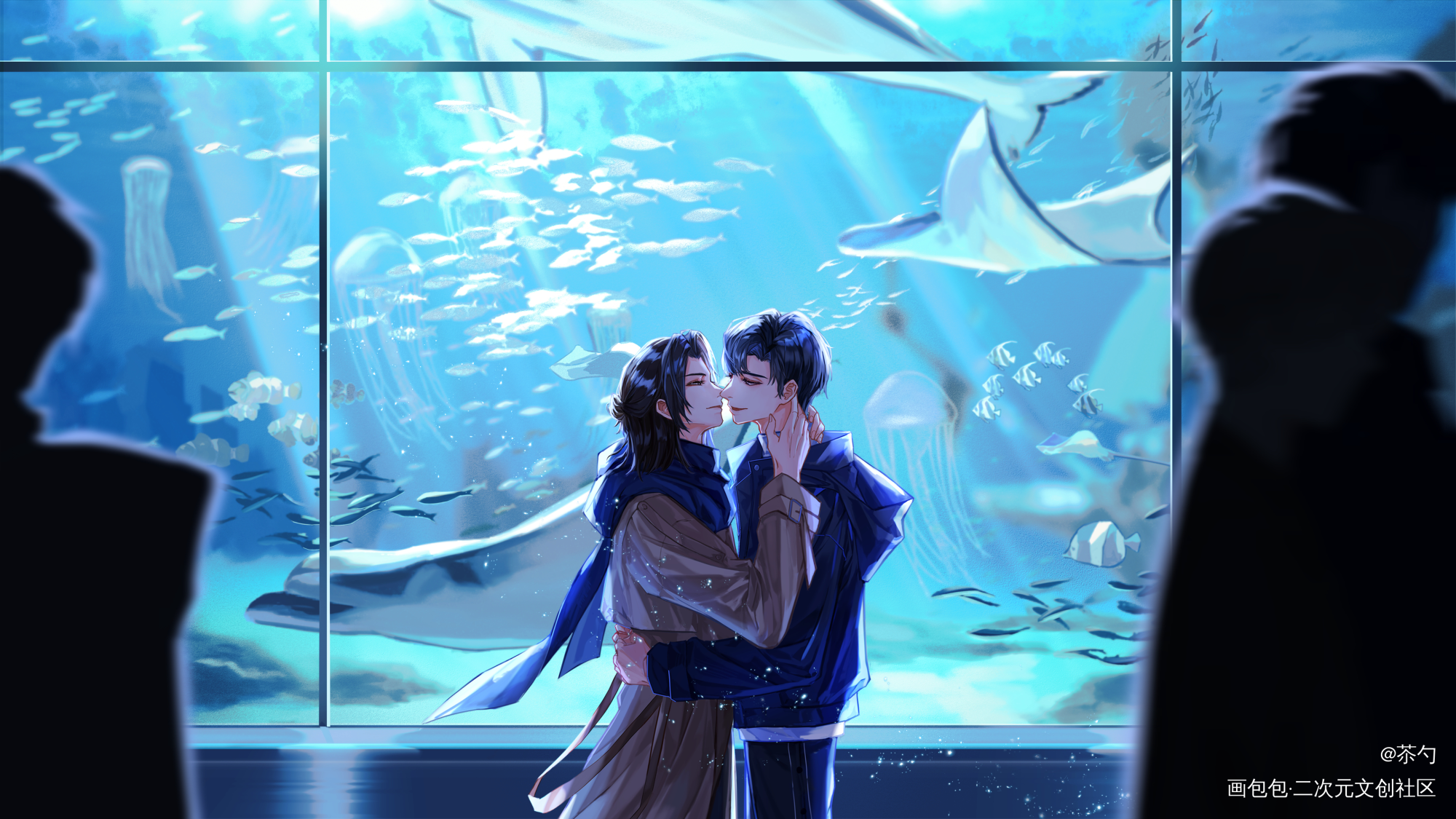 海洋馆_我只喜欢你的人设自习周自珩夏习清绘画作品