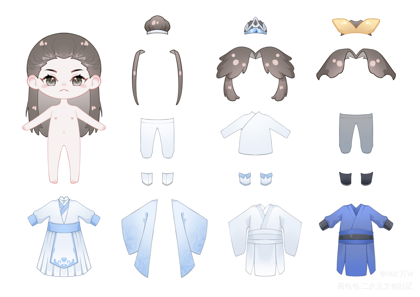 奇迹宁宁换装小游戏（？）_二哈和他的白猫师尊楚晚宁Q版绘画作品