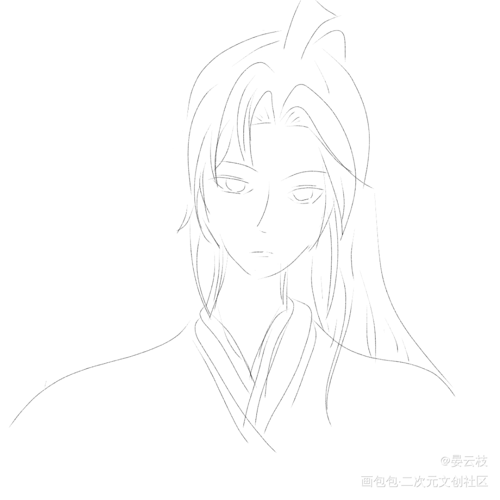 楚晚宁 草稿_二哈和他的白猫师尊楚晚宁线稿我要上首推我要上首页绘画作品