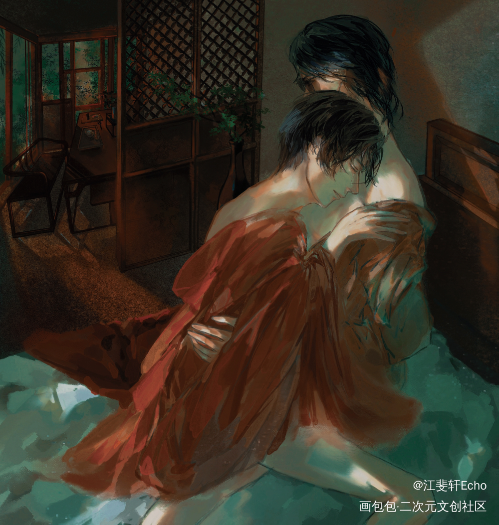 〔黑花〕袈裟_盗墓笔记黑花黑瞎子解雨臣板绘涂摸鱼页古风插画约稿绘画作品