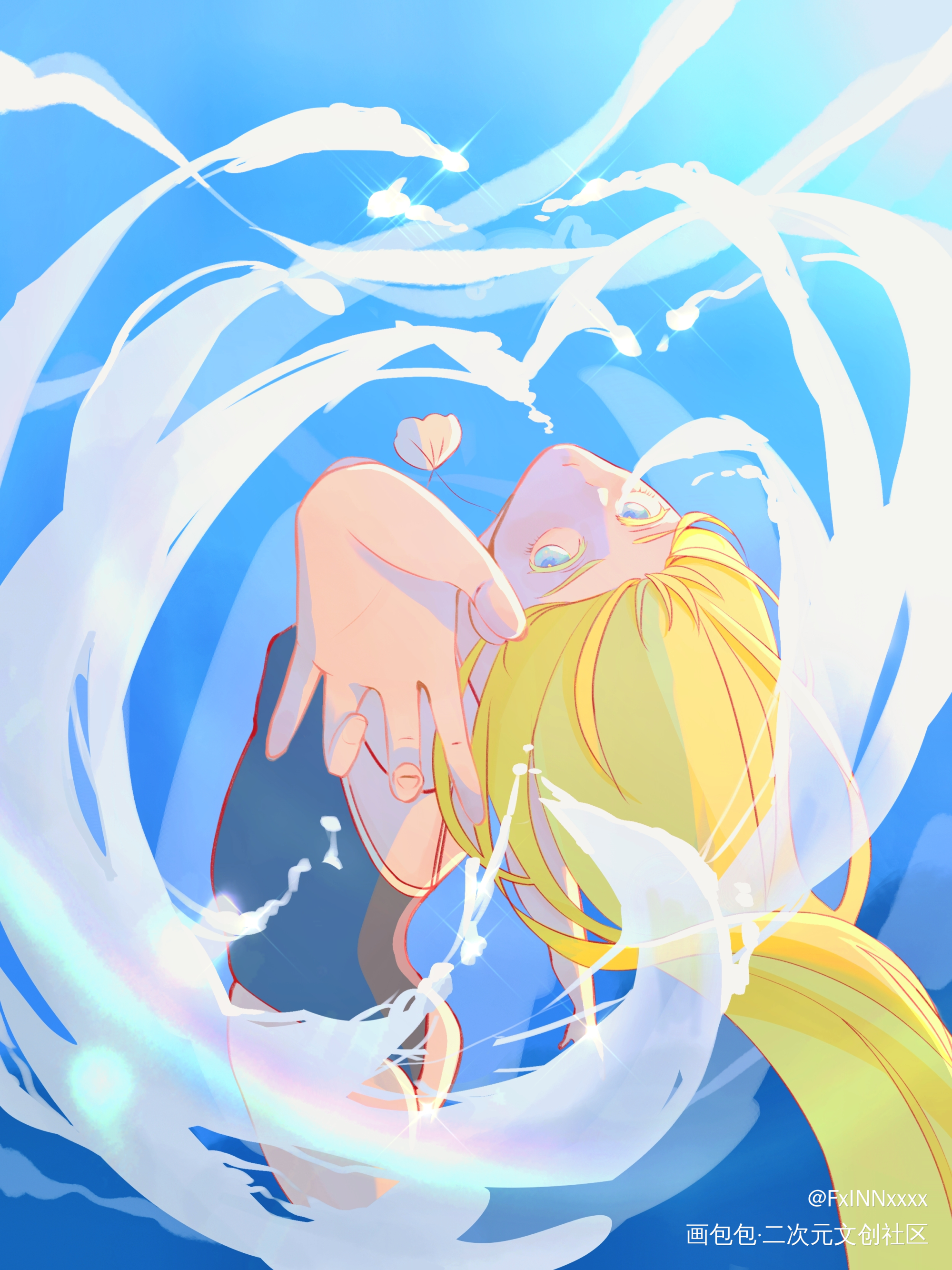 夏日重现 小舟潮_板绘涂小舟潮夏日重现绘画作品