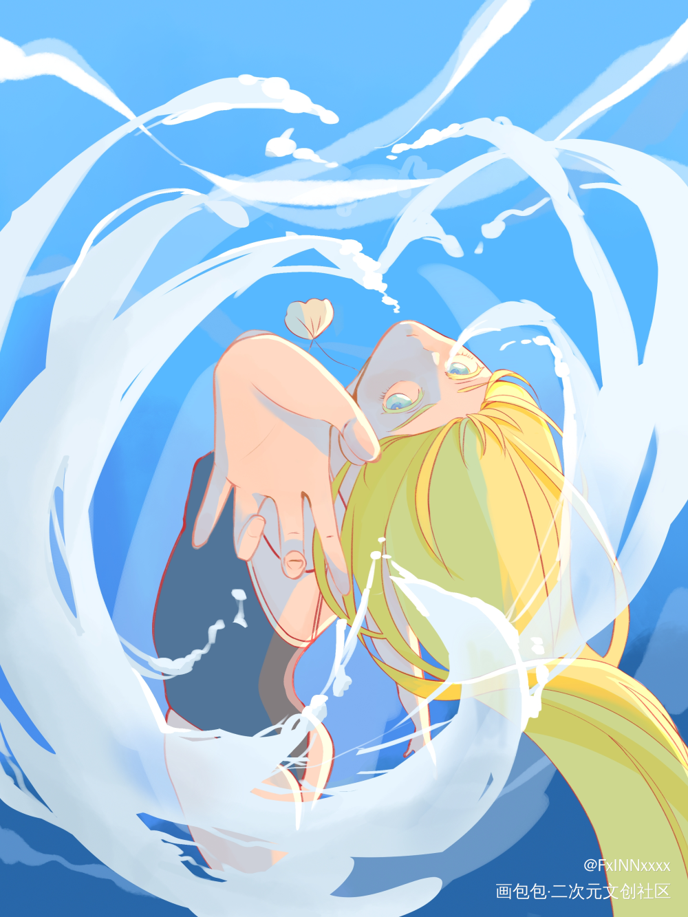 夏日重现 小舟潮_板绘涂小舟潮夏日重现绘画作品