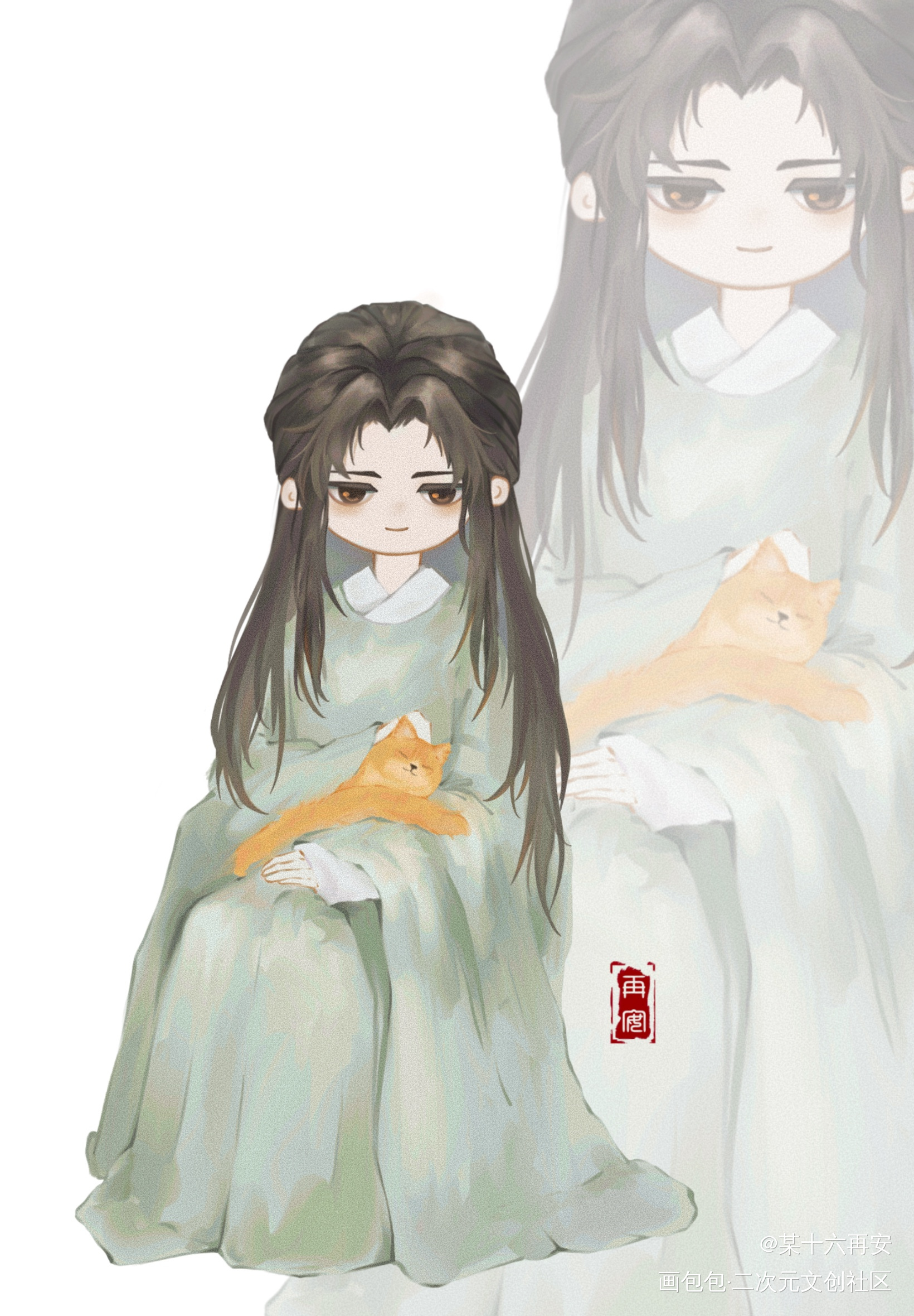 元琢_将进酒松玉绘画作品