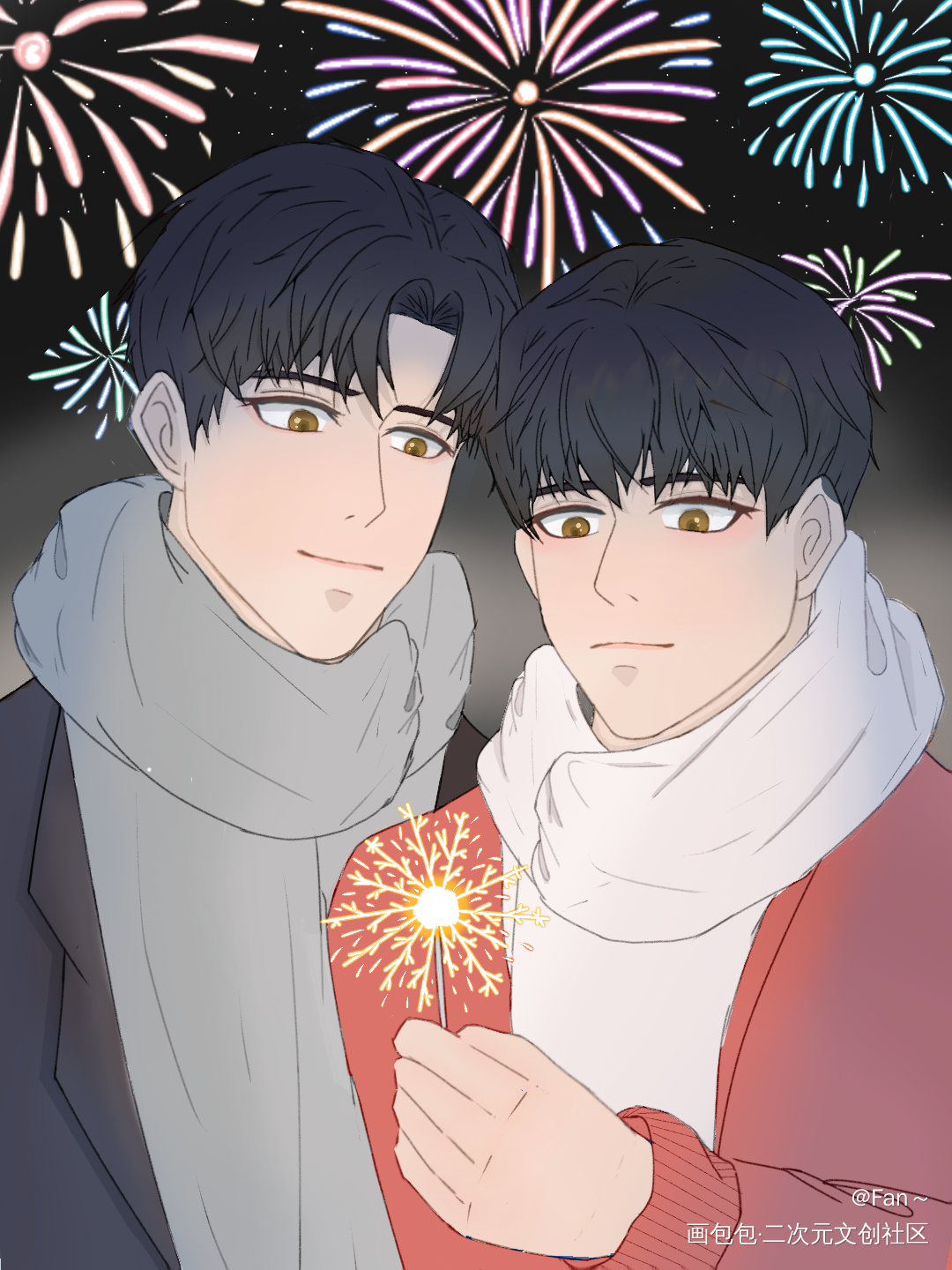 添哥生日快乐！🎉🎉🎉_某某盛望江添平涂指绘绘画作品