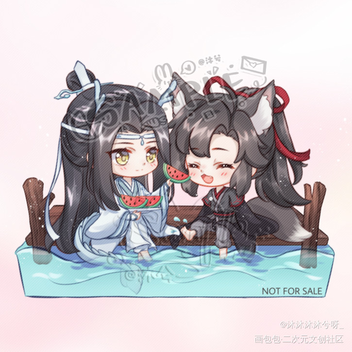 龙叽狐羡~开授权~立牌_魔道祖师忘羡蓝忘机魏无羡Q版绘画作品