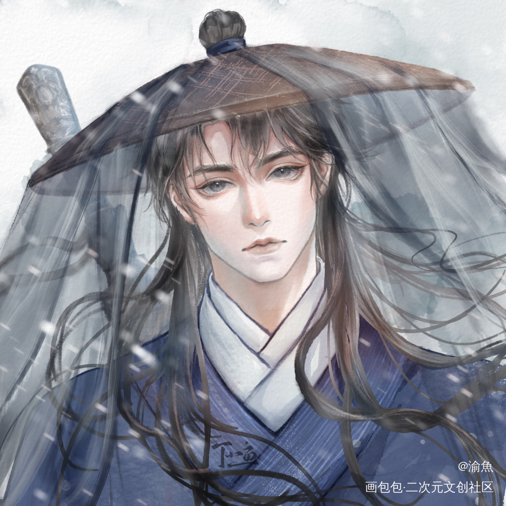 古风张起灵_盗墓笔记瓶邪张起灵古风半厚涂头像摸鱼绘画绘画作品