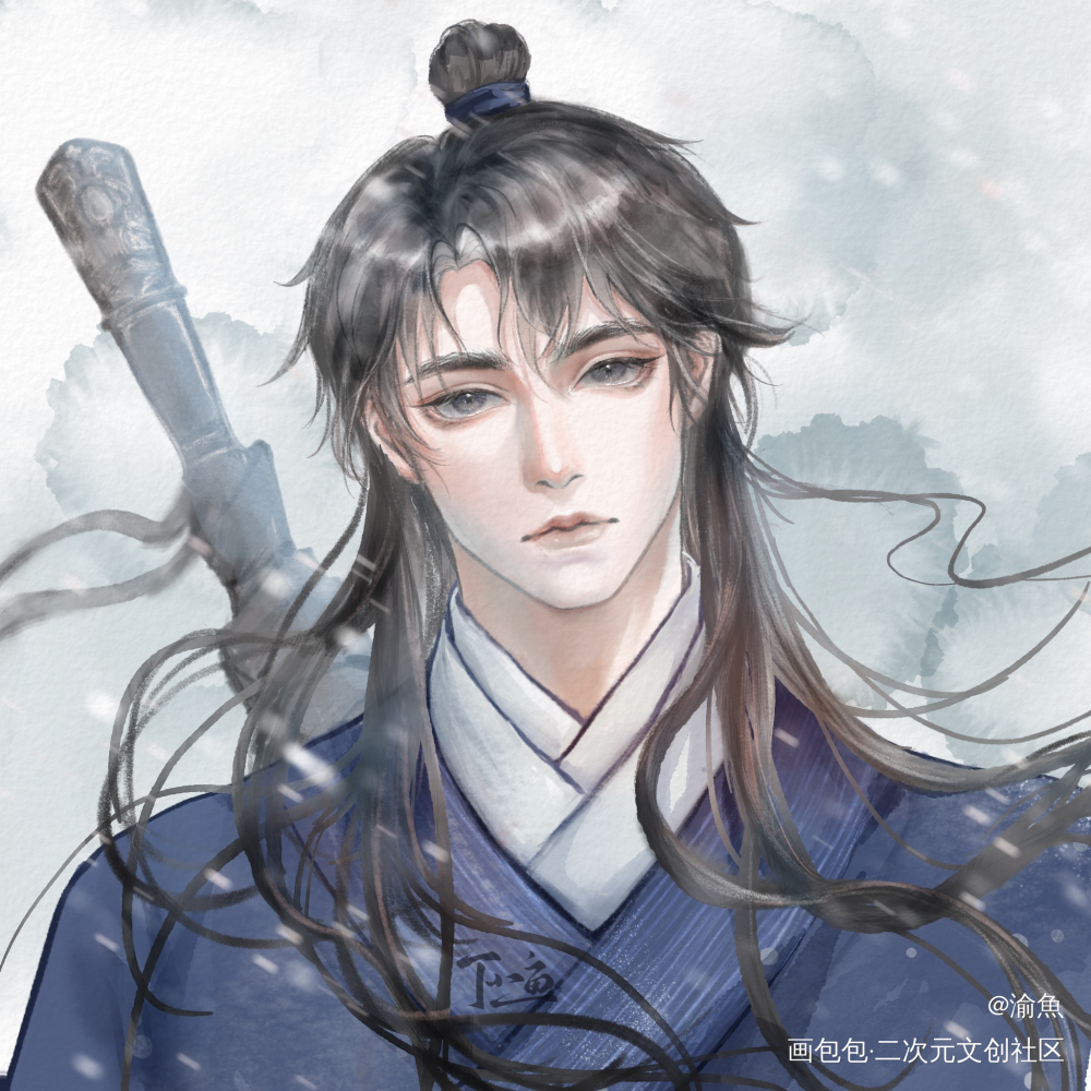 古风张起灵_盗墓笔记瓶邪张起灵古风半厚涂头像摸鱼绘画绘画作品