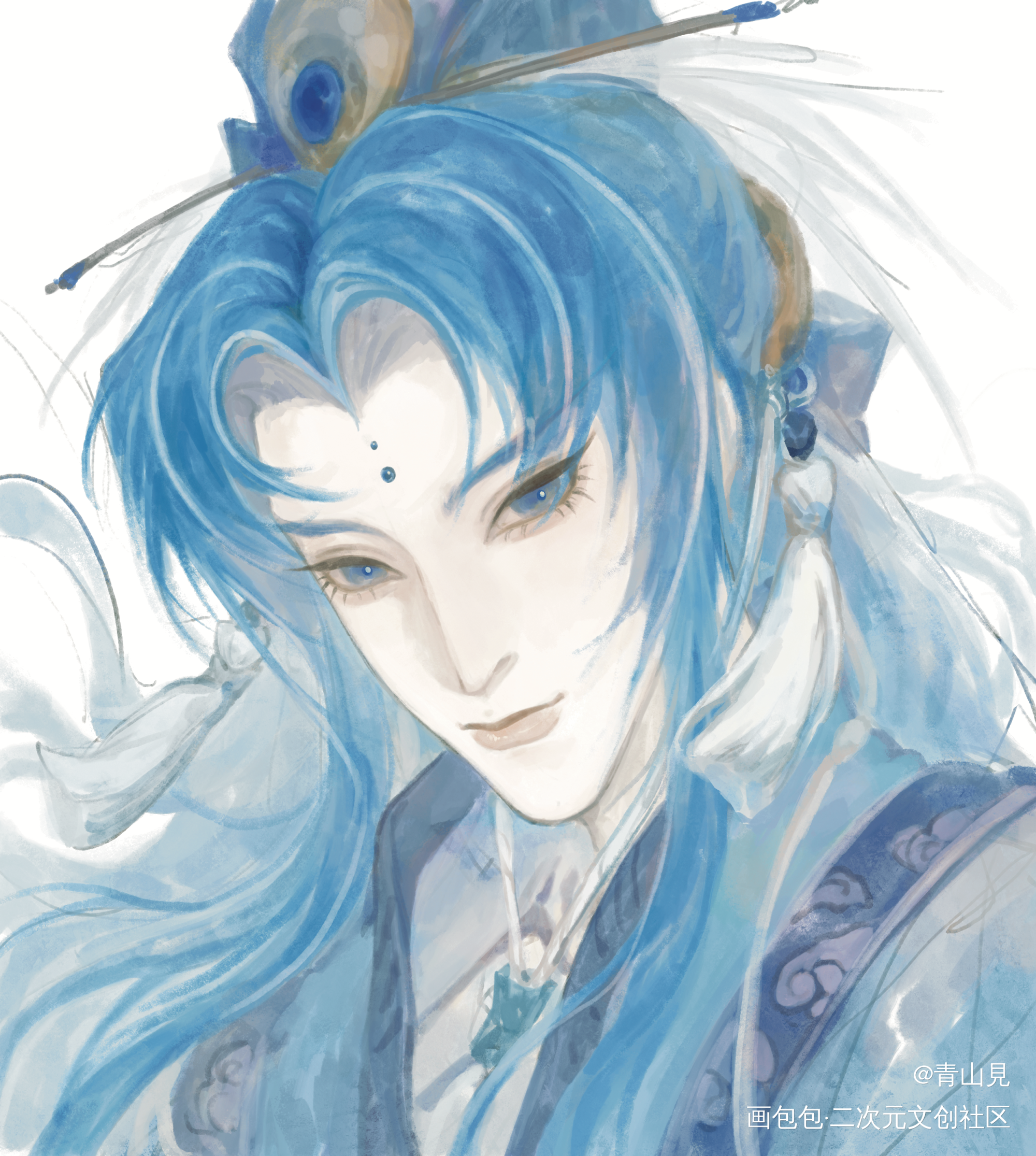 吃口鱼_霹雳布袋戏古风绘画作品