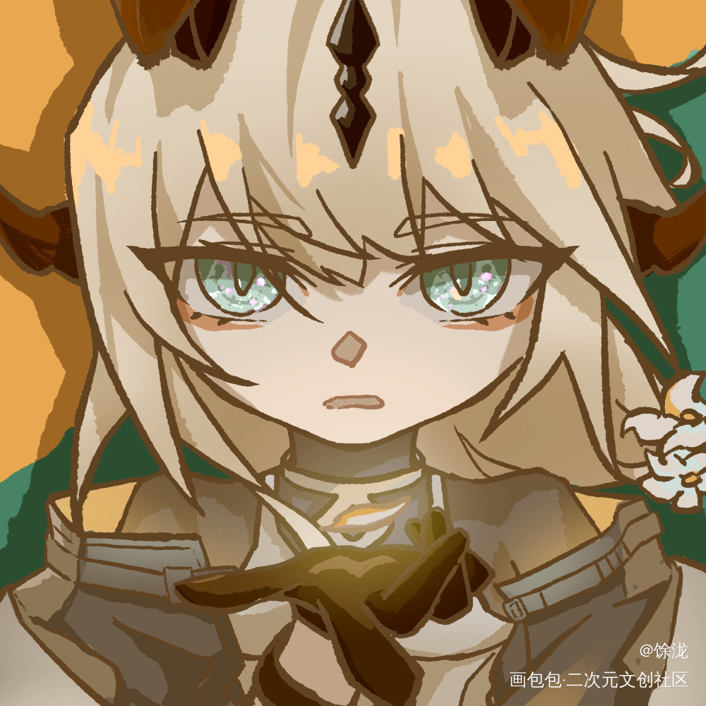 苇草俺滴宝_明日方舟Q版焰影苇草绘画作品