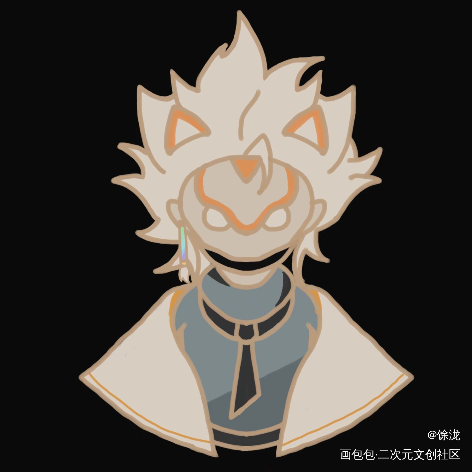 帅帅狮子_光遇板绘涂矢量光遇狮子绘画作品