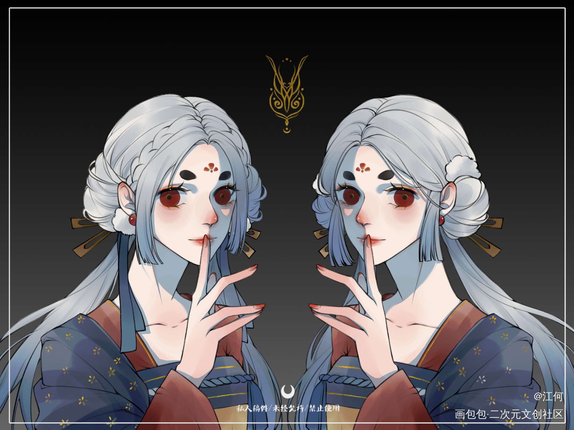 兔兔姐妹_绘画原创oc绘画作品