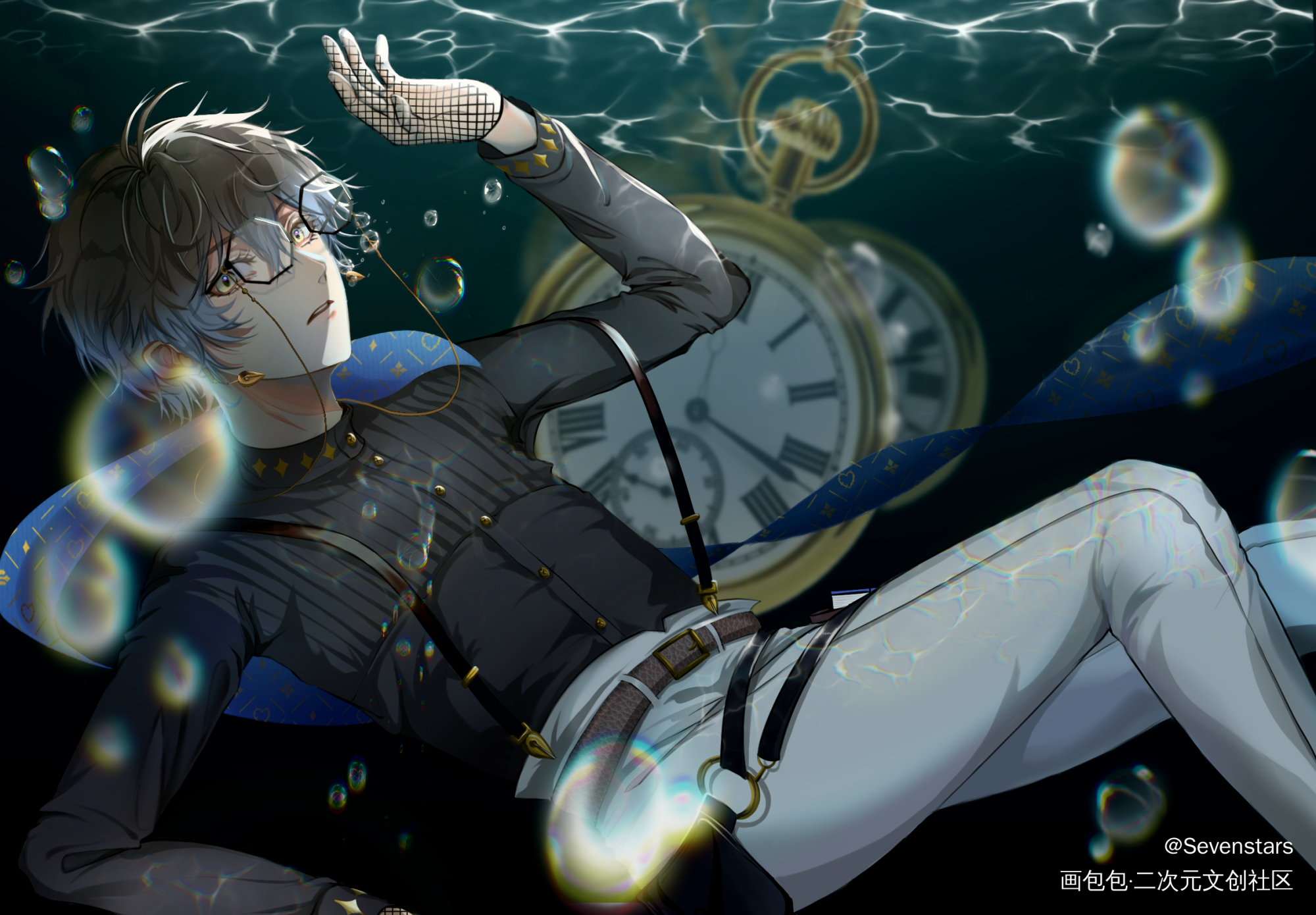 悬溺_板绘涂平涂luxiemikeeveland绘画作品