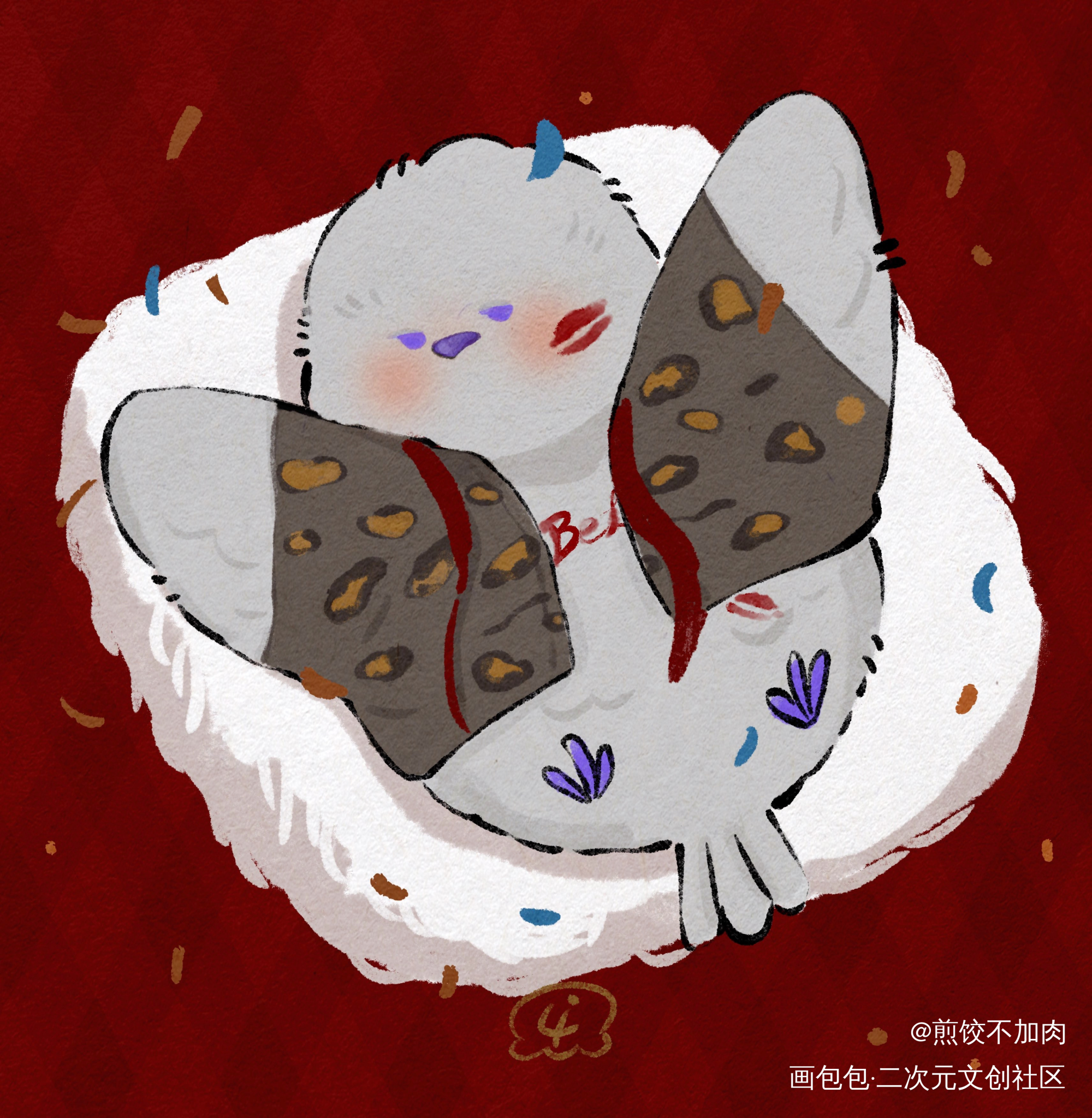 这样的小鸟是会被抓去吸肚皮的_光与夜之恋查理苏Q版插画同人绘画作品