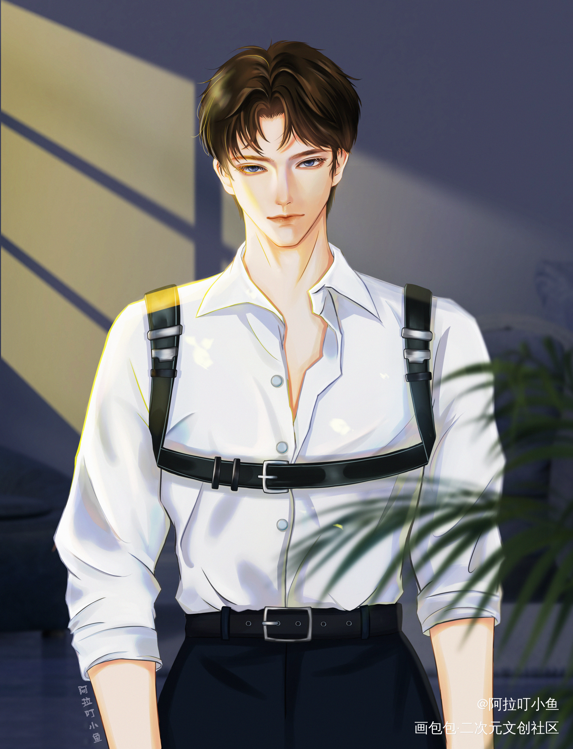 摸鱼_板绘涂摸鱼约稿板绘oc绘画作品