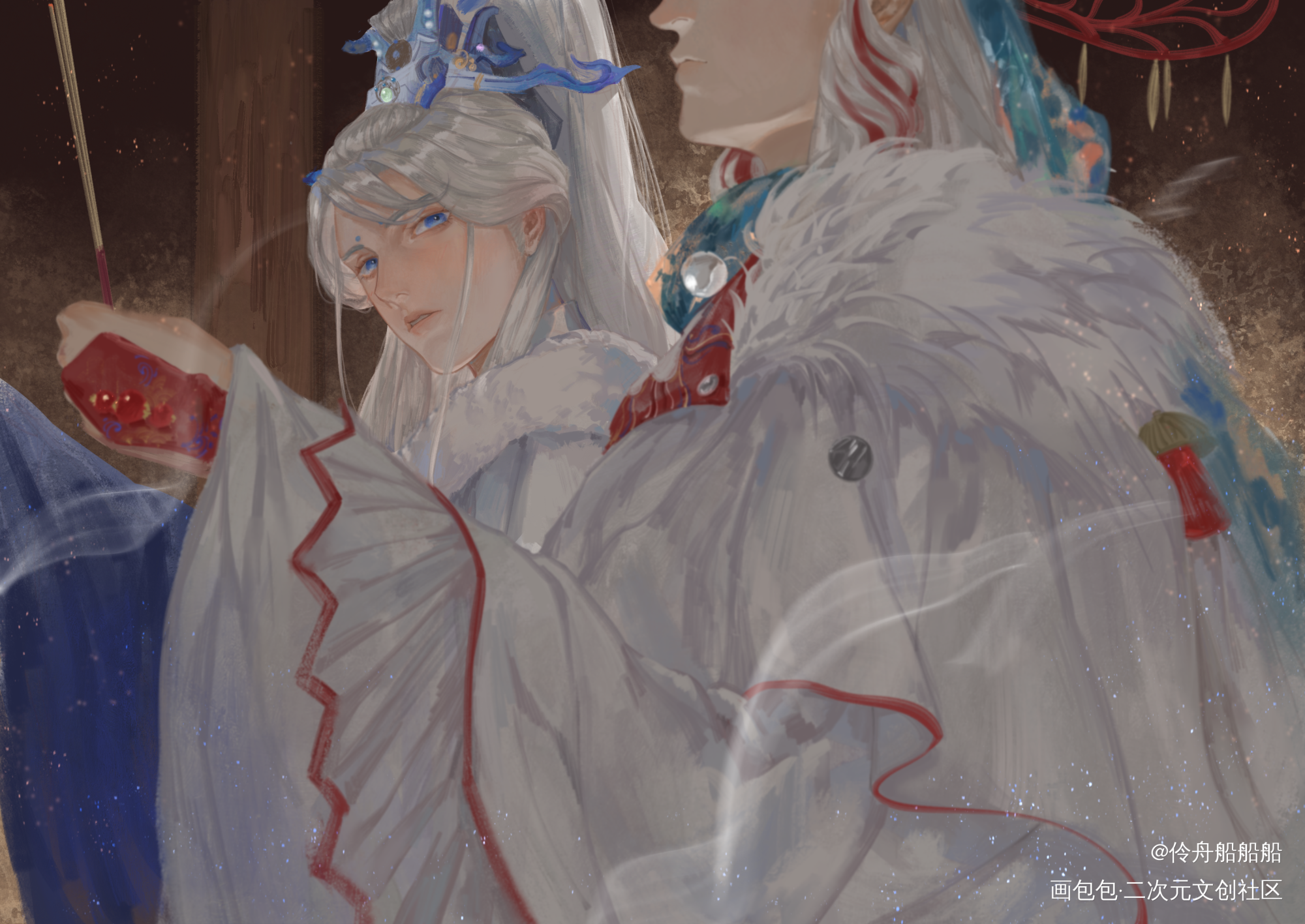 求神的时候不能分神呀——_霹雳布袋戏古风插画鹿狐绘画绘画作品