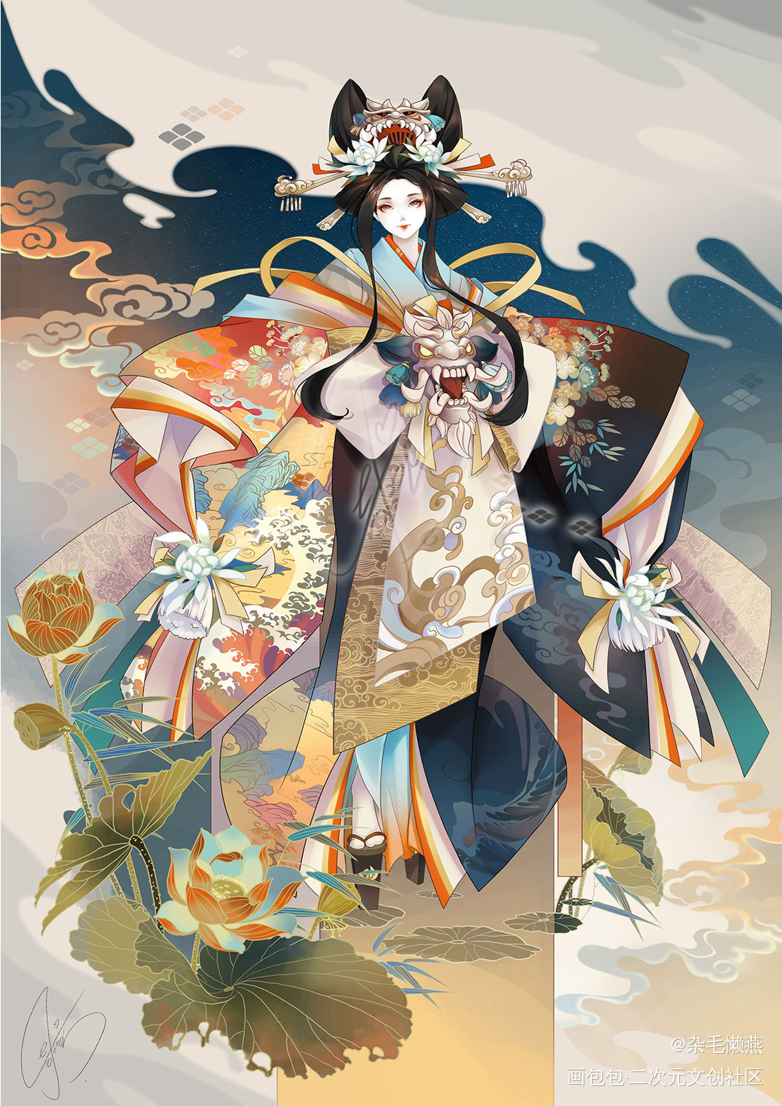 鬼面绞缬_板绘涂摸鱼页绘画作品