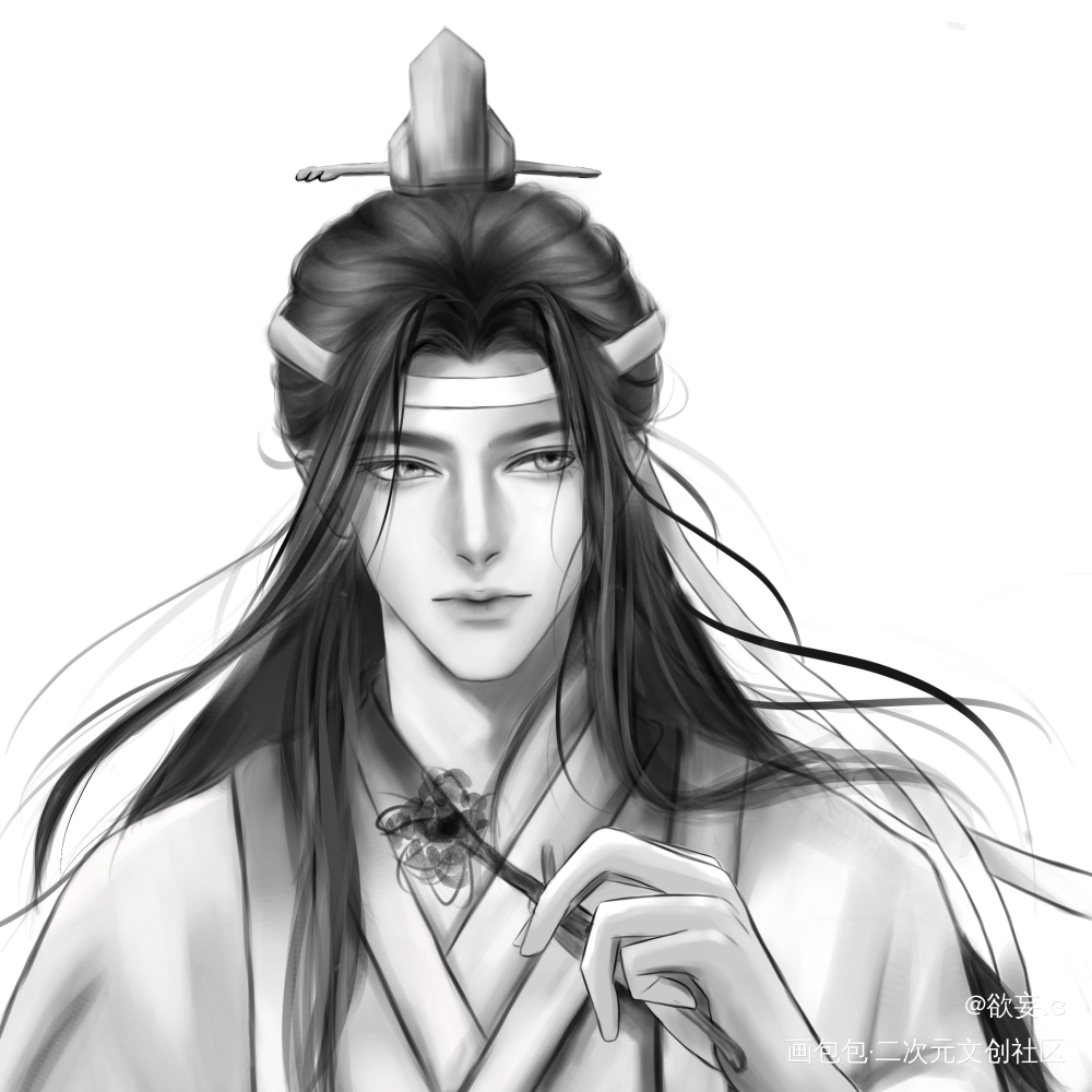 搞个号发发。_魔道祖师蓝忘机绘画作品