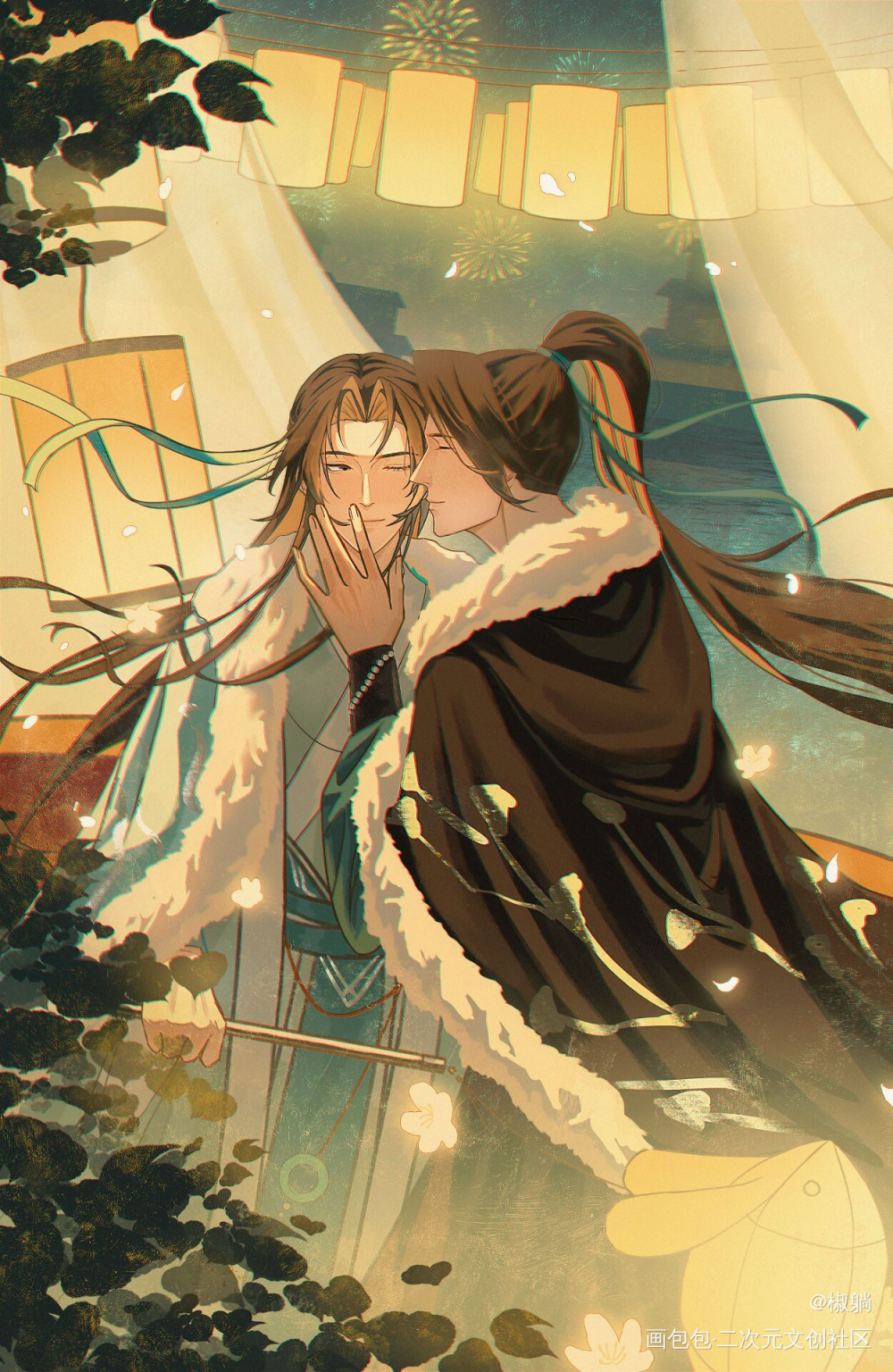 与你并肩共赏这场人间风光✨_二哈和他的白猫师尊燃晚绘画作品